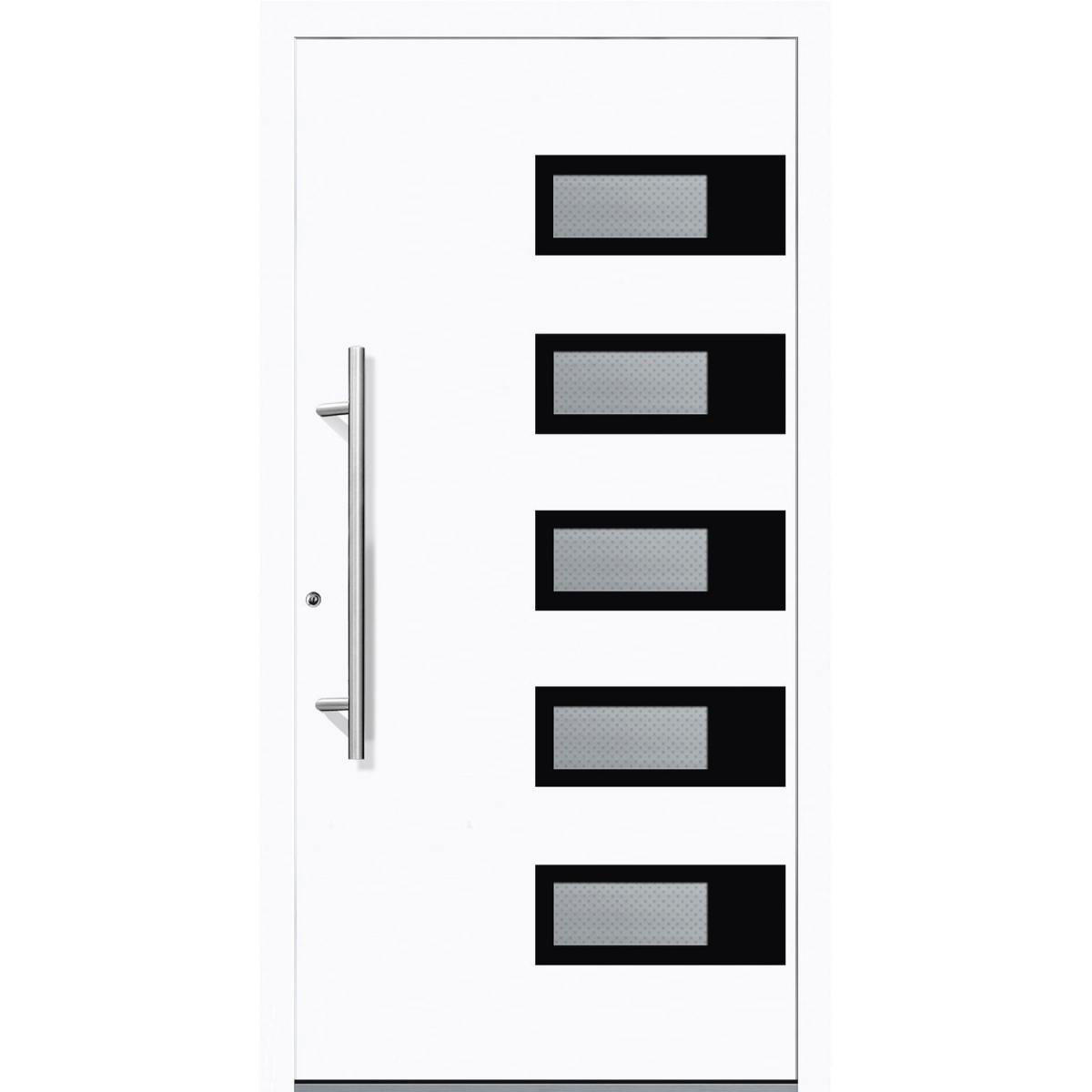 Aluminium Sicherheits-Haustür Siena Exklusiv 75 mm weiß 110 x 210 cm Anschlag links inkl Griffset