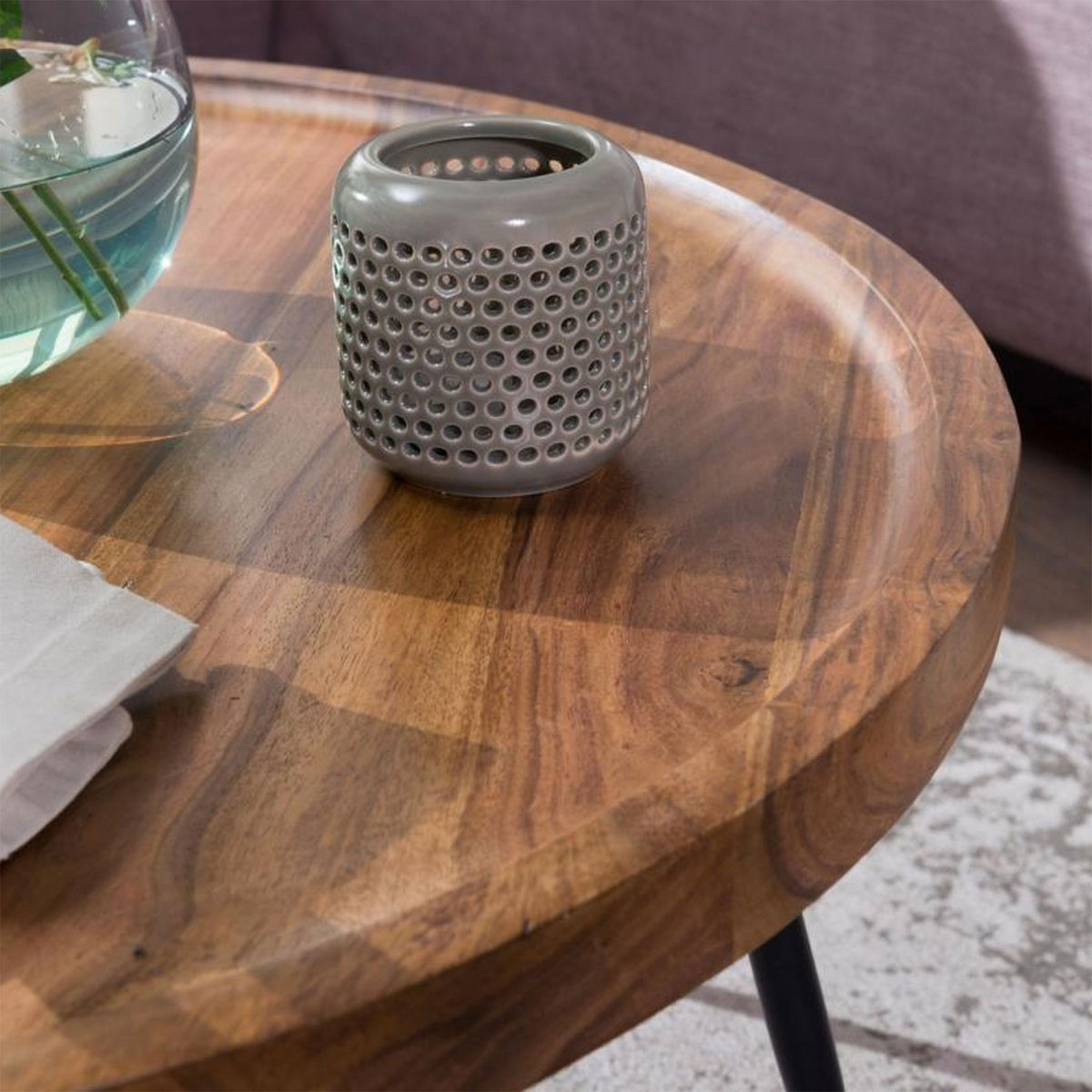 Wohnling Couchtisch „Bharu“ 75x39x75 cm, Braun Bild 3