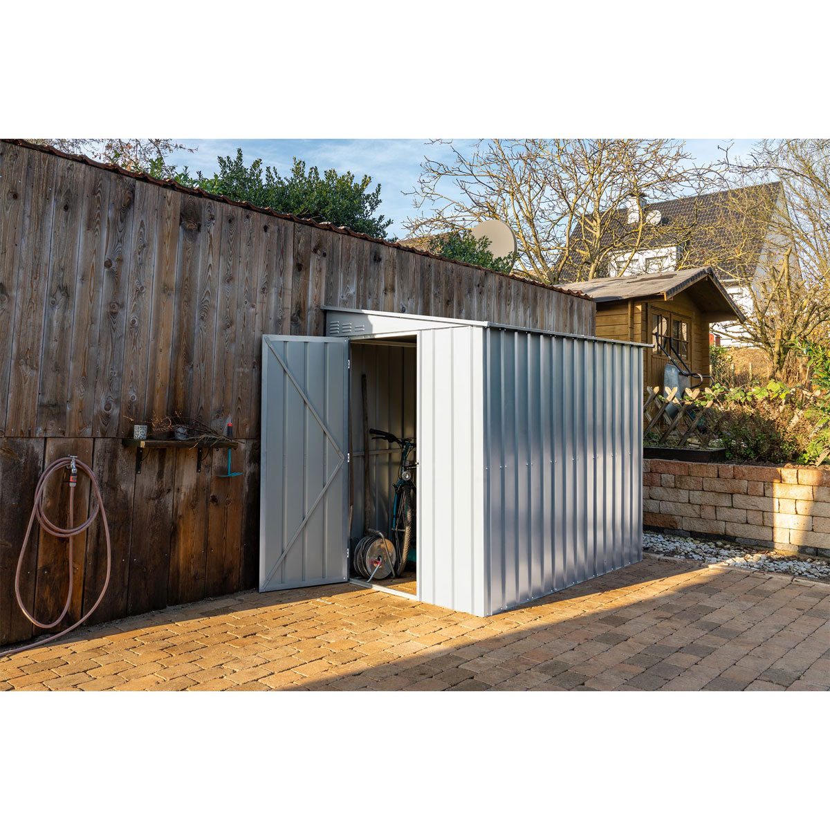 Globel Gerätehaus Lean To 3,4m² silber Bild 8