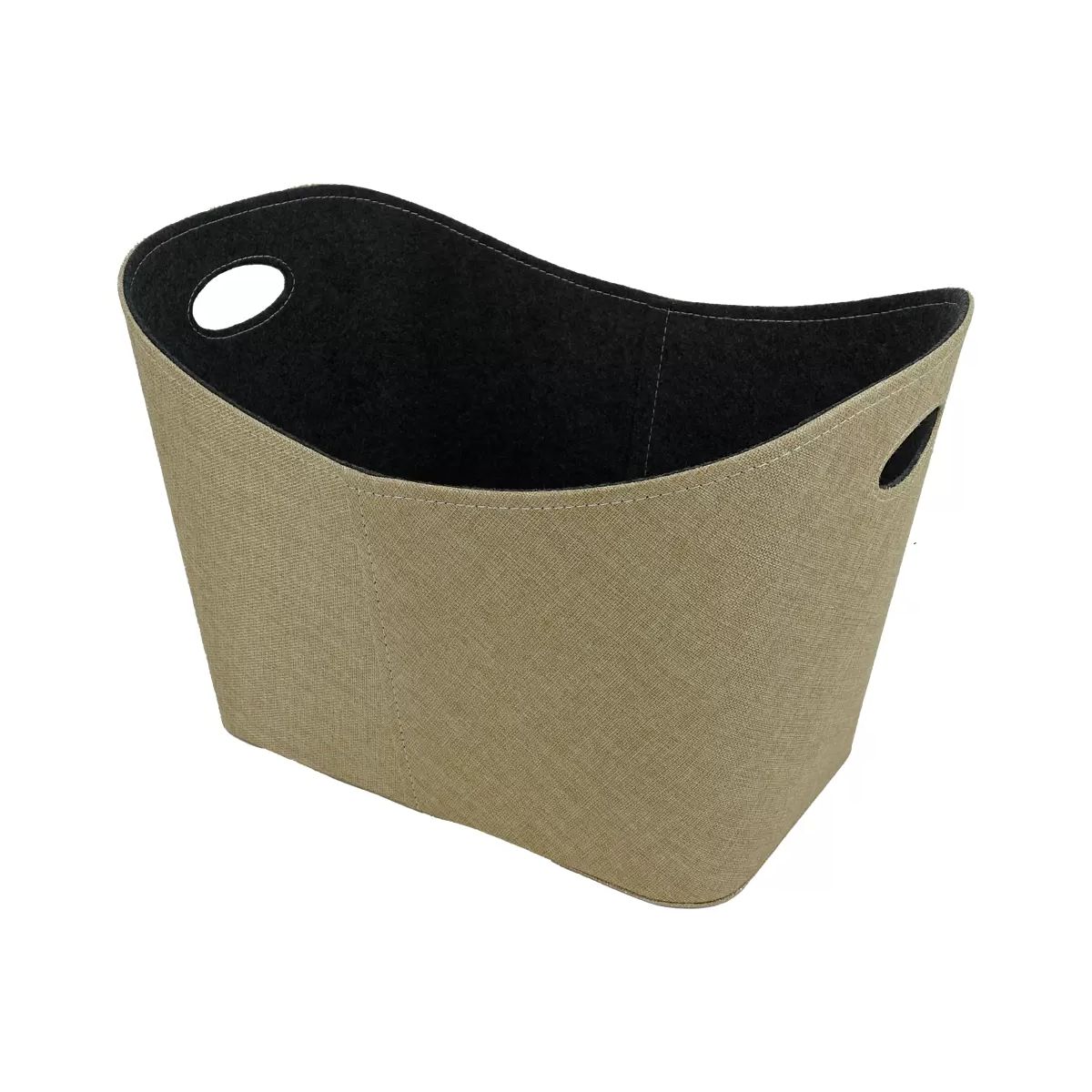 Valo Filzkorb, beige mit Jute, L55xB35xH40cm