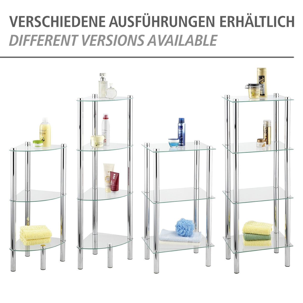 Wenko  Regal Yago viereckig mit 4 Glasablagen Bild 5