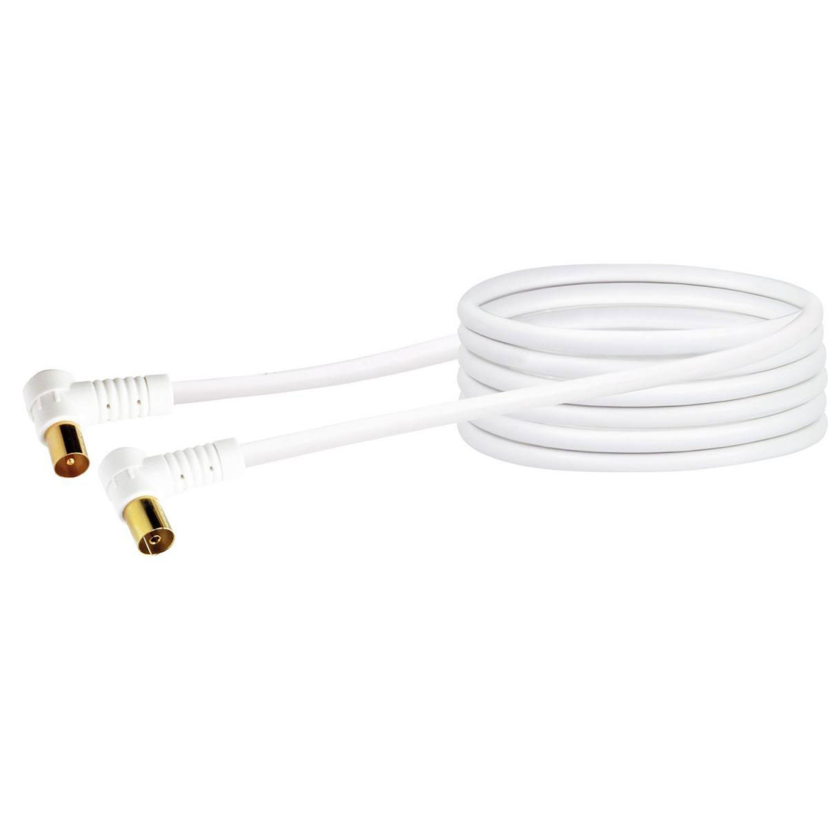 Schwaiger Antennenkabel 90 dB 3 m weiß mit Winkelstecker