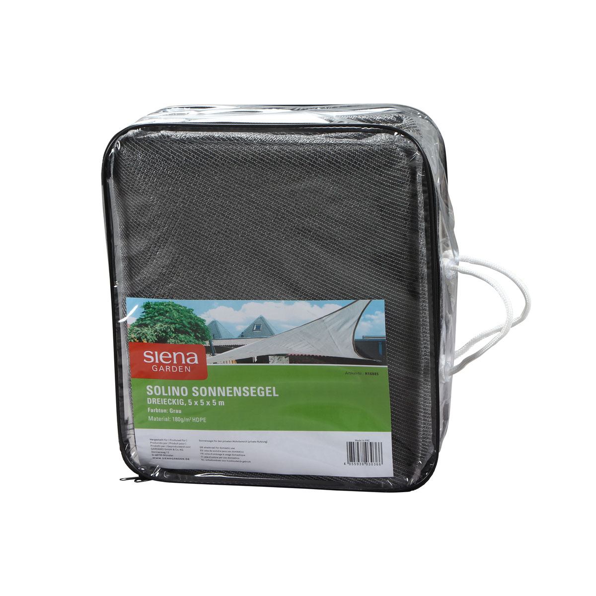 Siena Garden Dreieck-Sonnensegel Solino 500 x 500 x 500 cm grau Bild 3