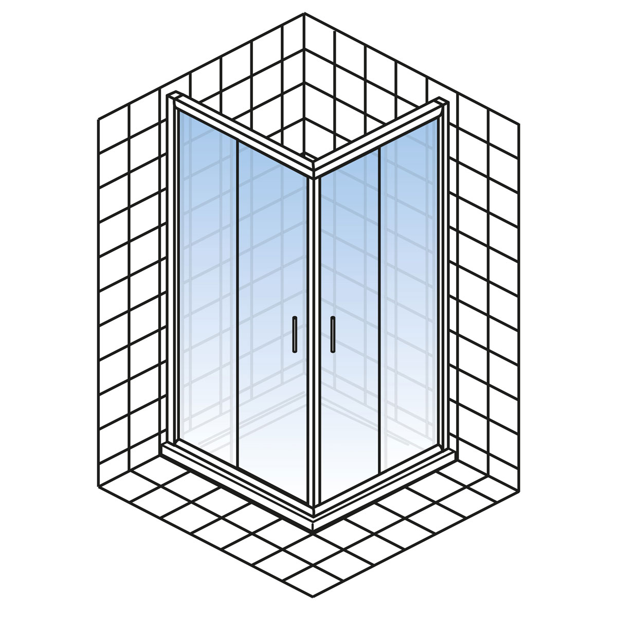 Schulte Eckeinstieg Kristal Trend inkl Duschwanne 90 x 90 cm Bild 4