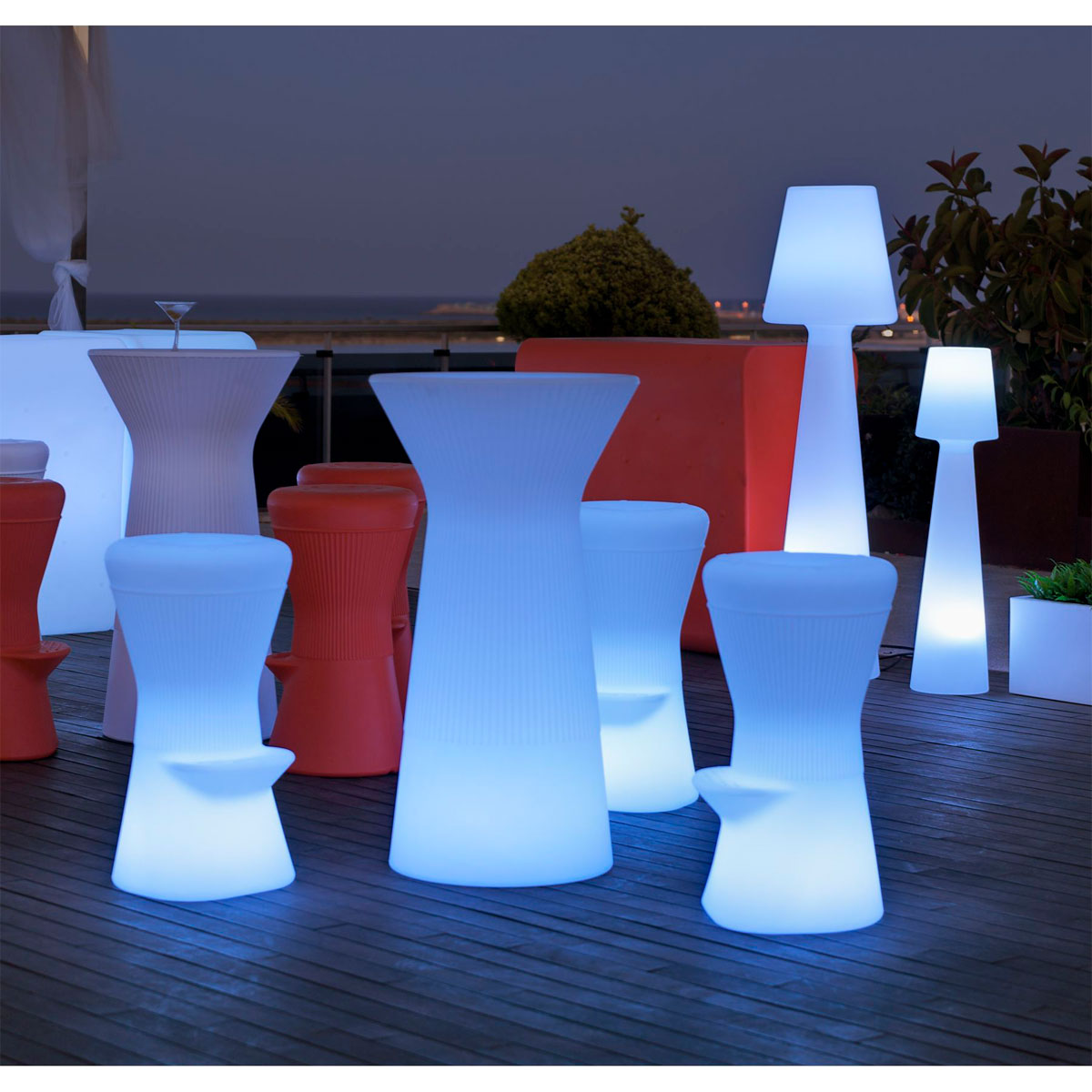 NewGarden LED-Hocker Corfu 74 Kabelanschluss weiß Bild 3