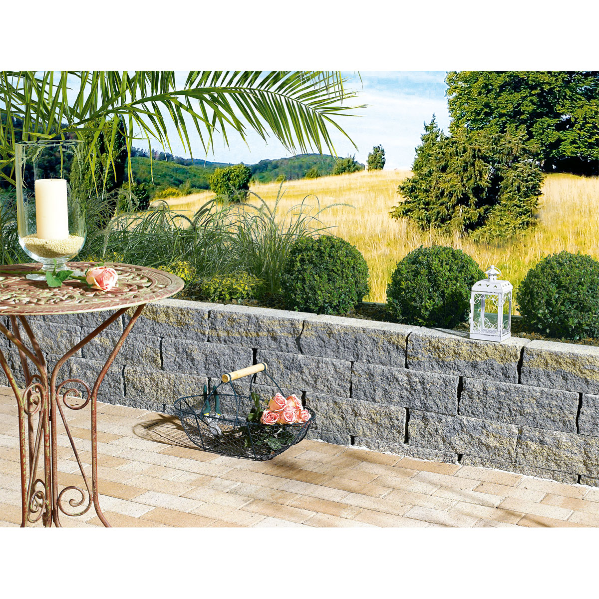 Lusit  Mauerstein Spaltino Mini Antik muschelkalk Bild 2