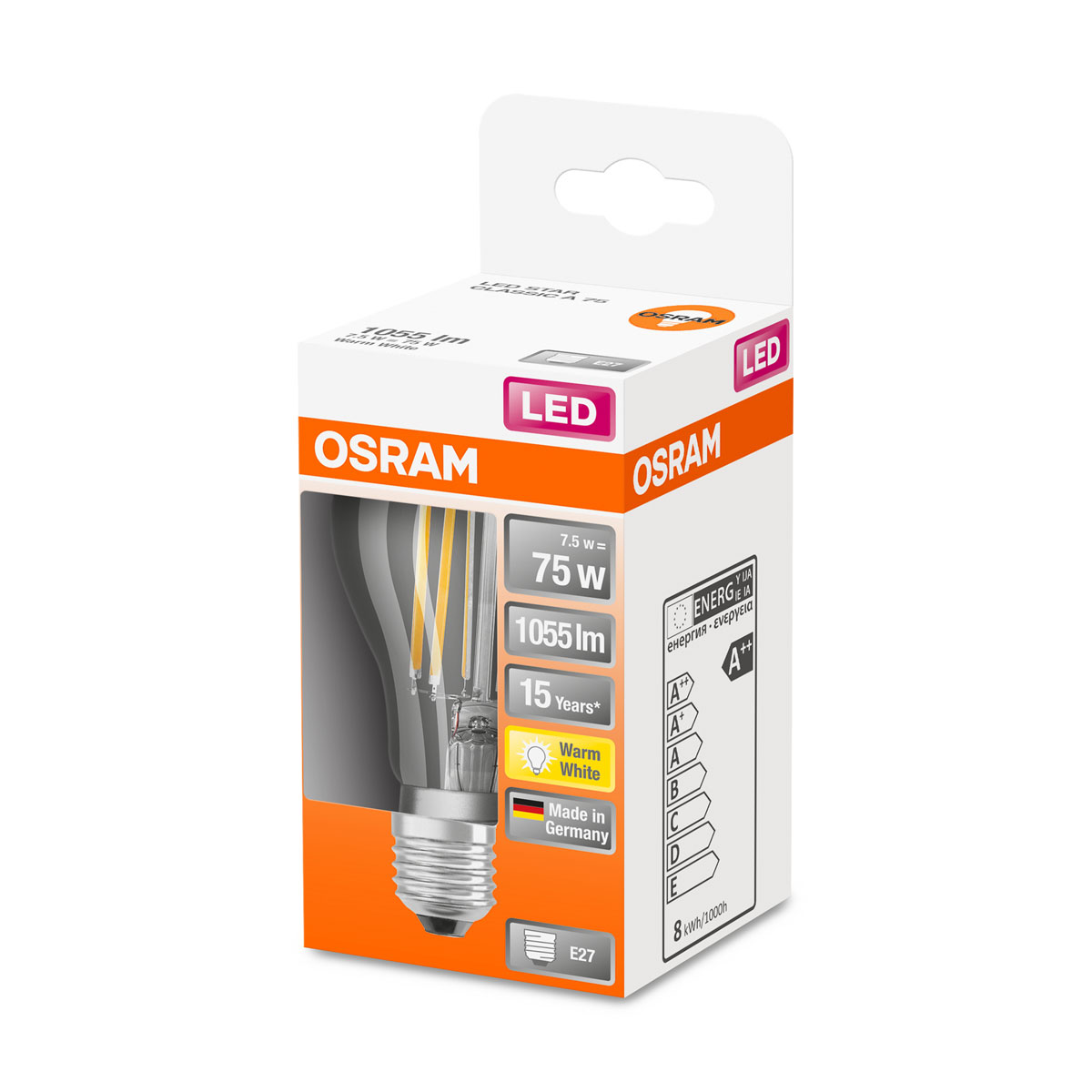 Osram LED-Glühlampe E27 75W klar 10,5 x 6 cm Bild 2
