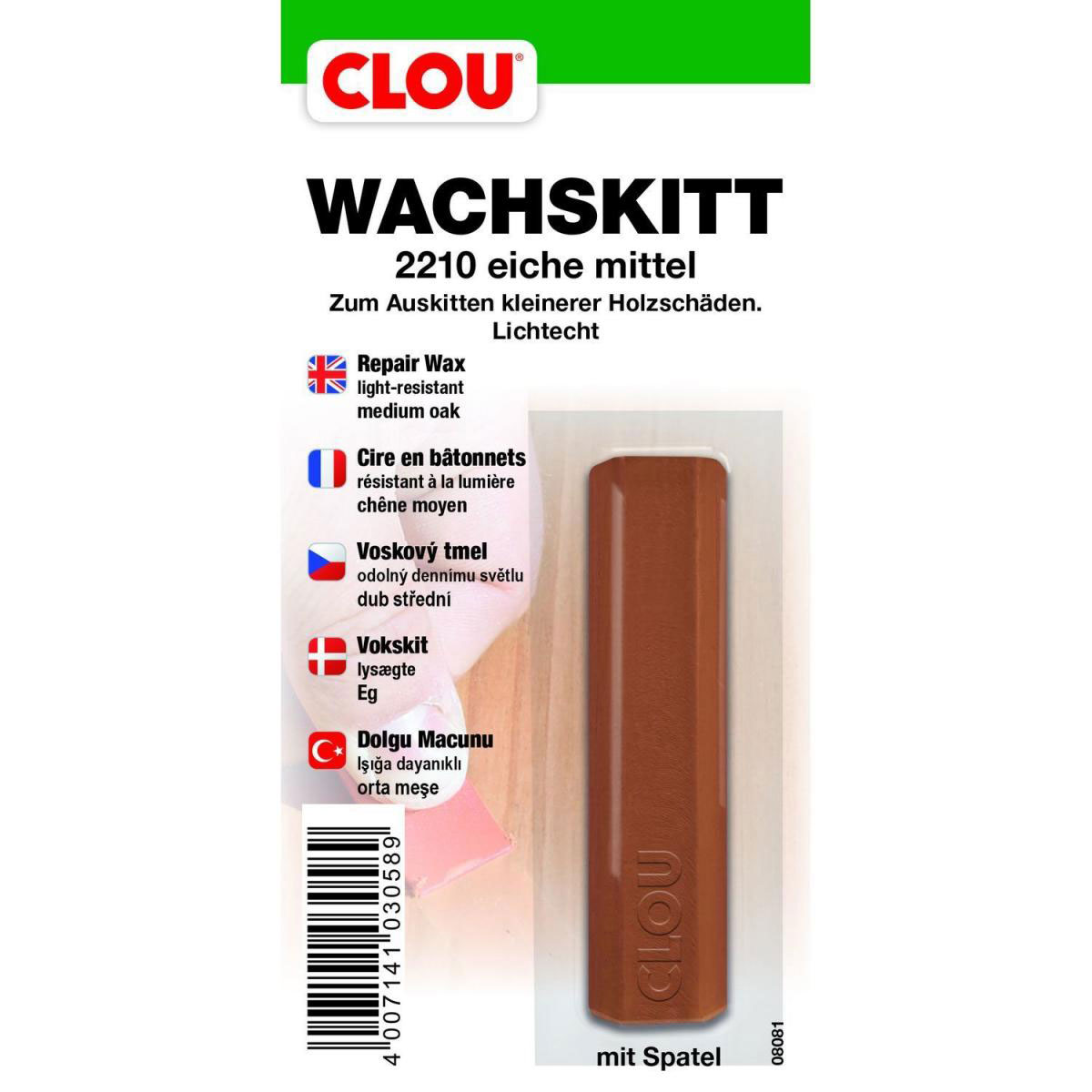 Clou Wachskitt Eiche mittel