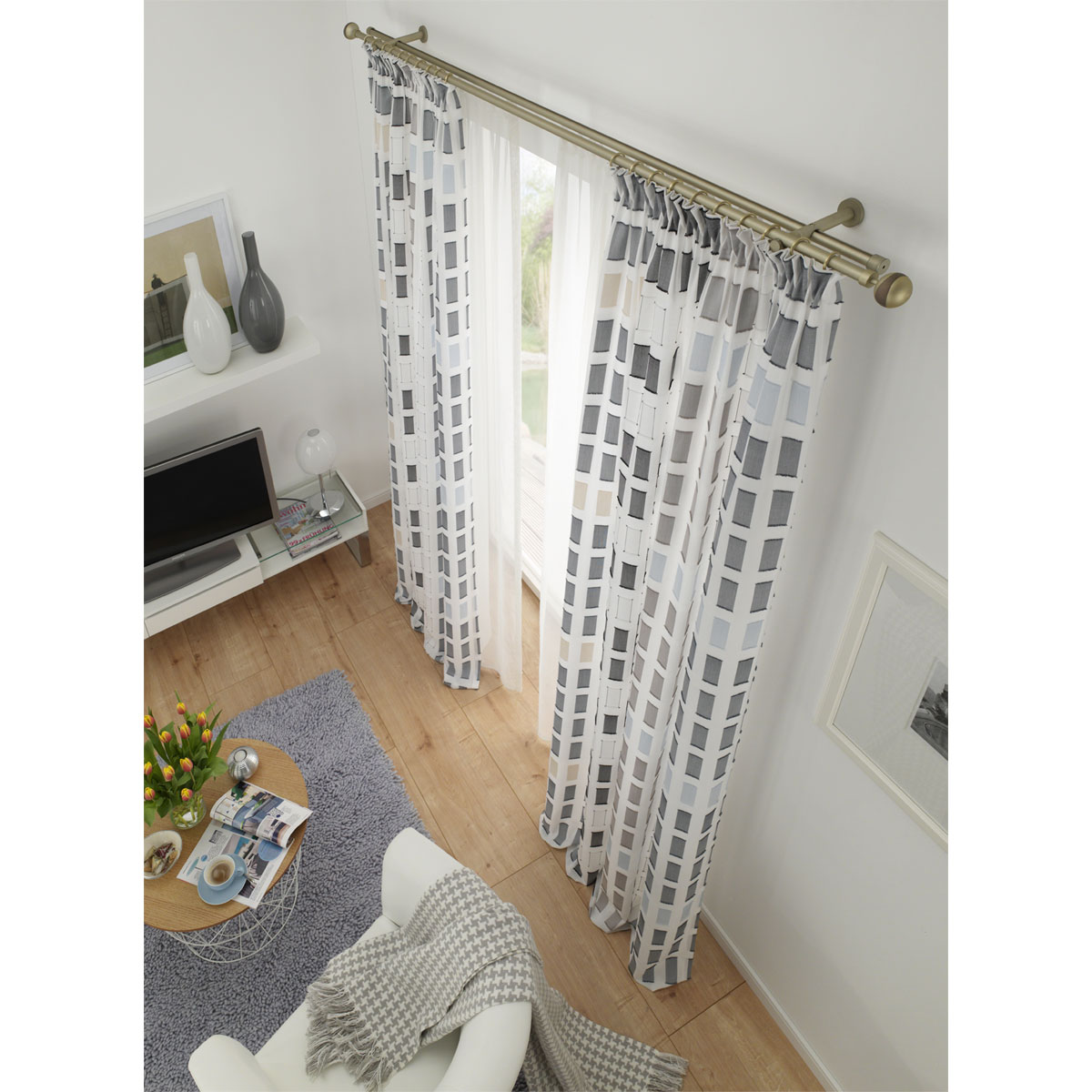 Gardinia Gardinenstange Kira 2-läufig champagner 160 cm Bild 3