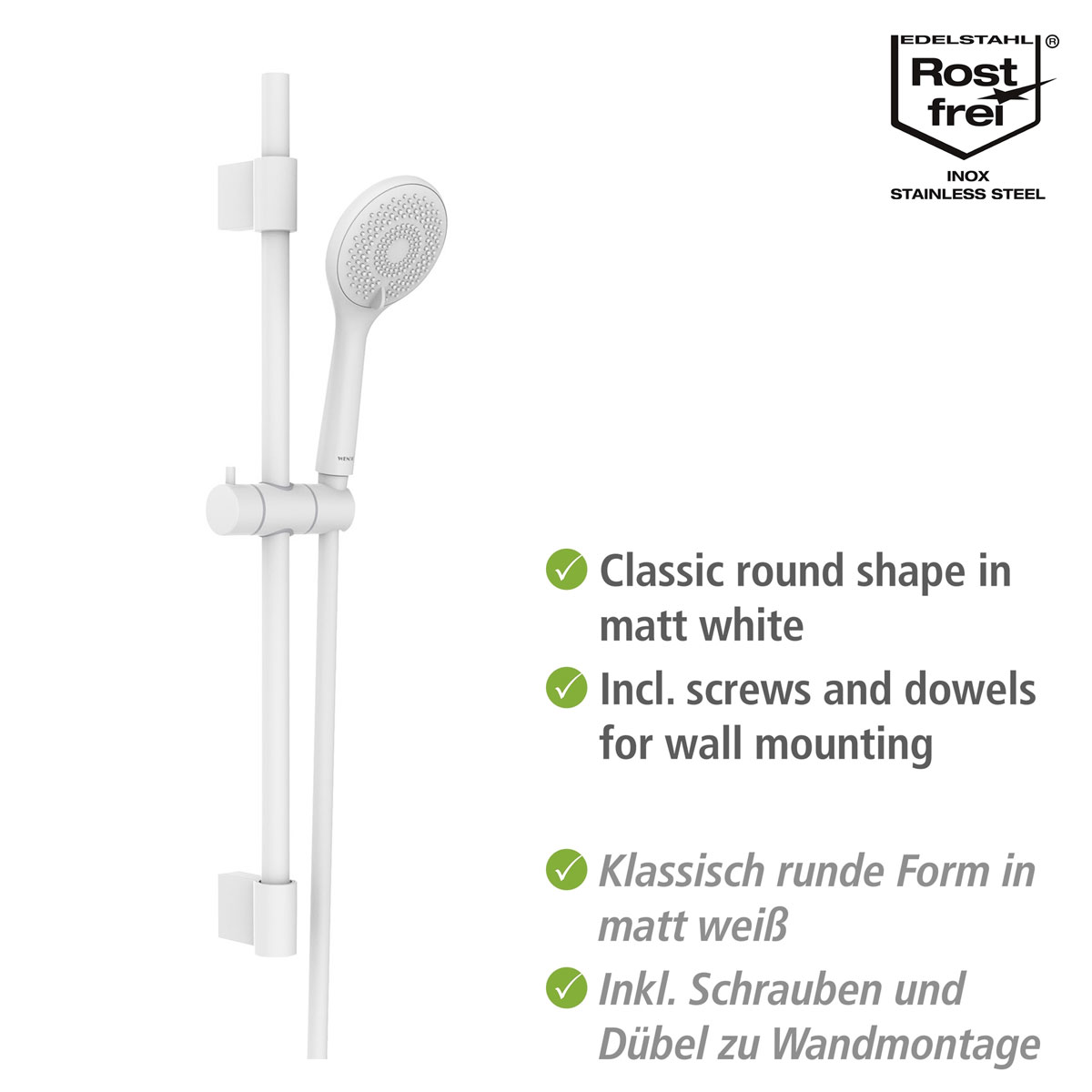 Wenko Water Saving Brauseset EDS 70cm weiß matt Bild 4