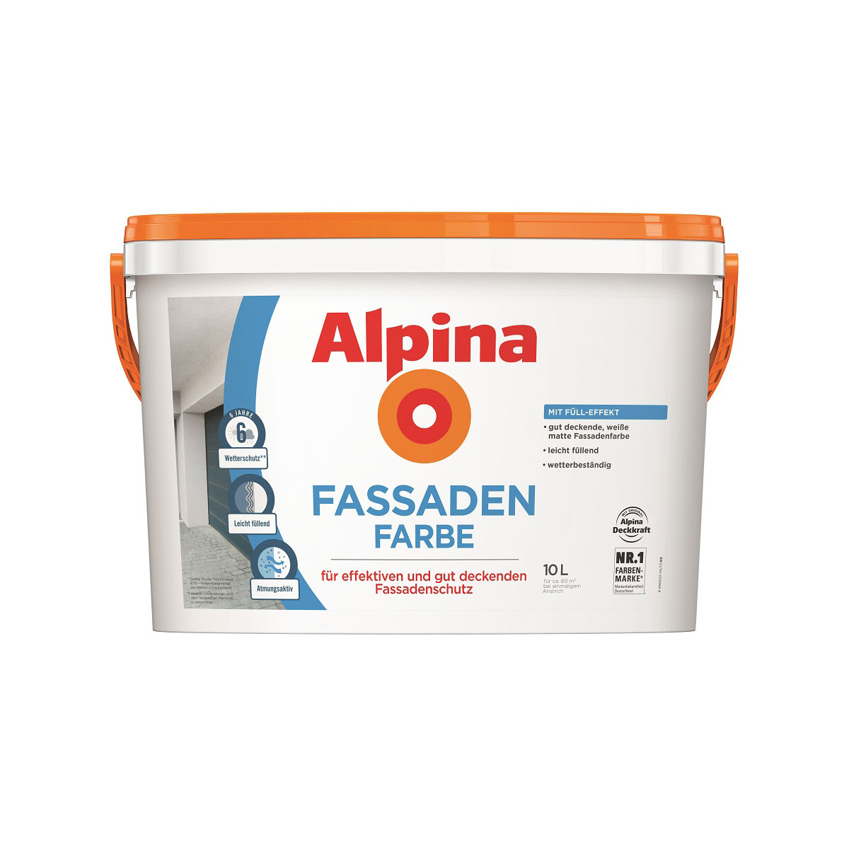 Alpina Fassadenfarbe Weiß Matt 10 L