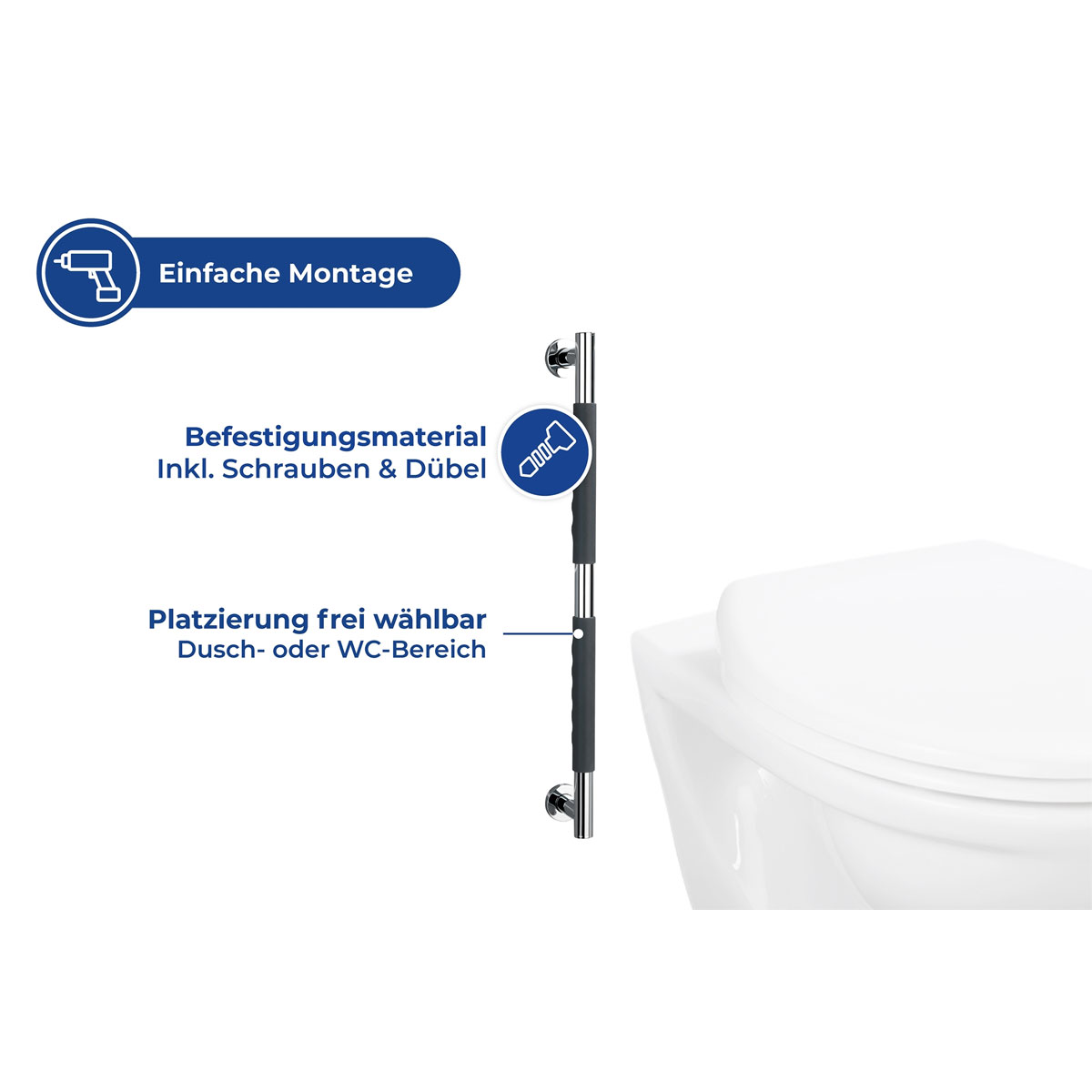 Wenko  Edelstahl Wandhaltegriff Secura 65,5 cm Bild 5