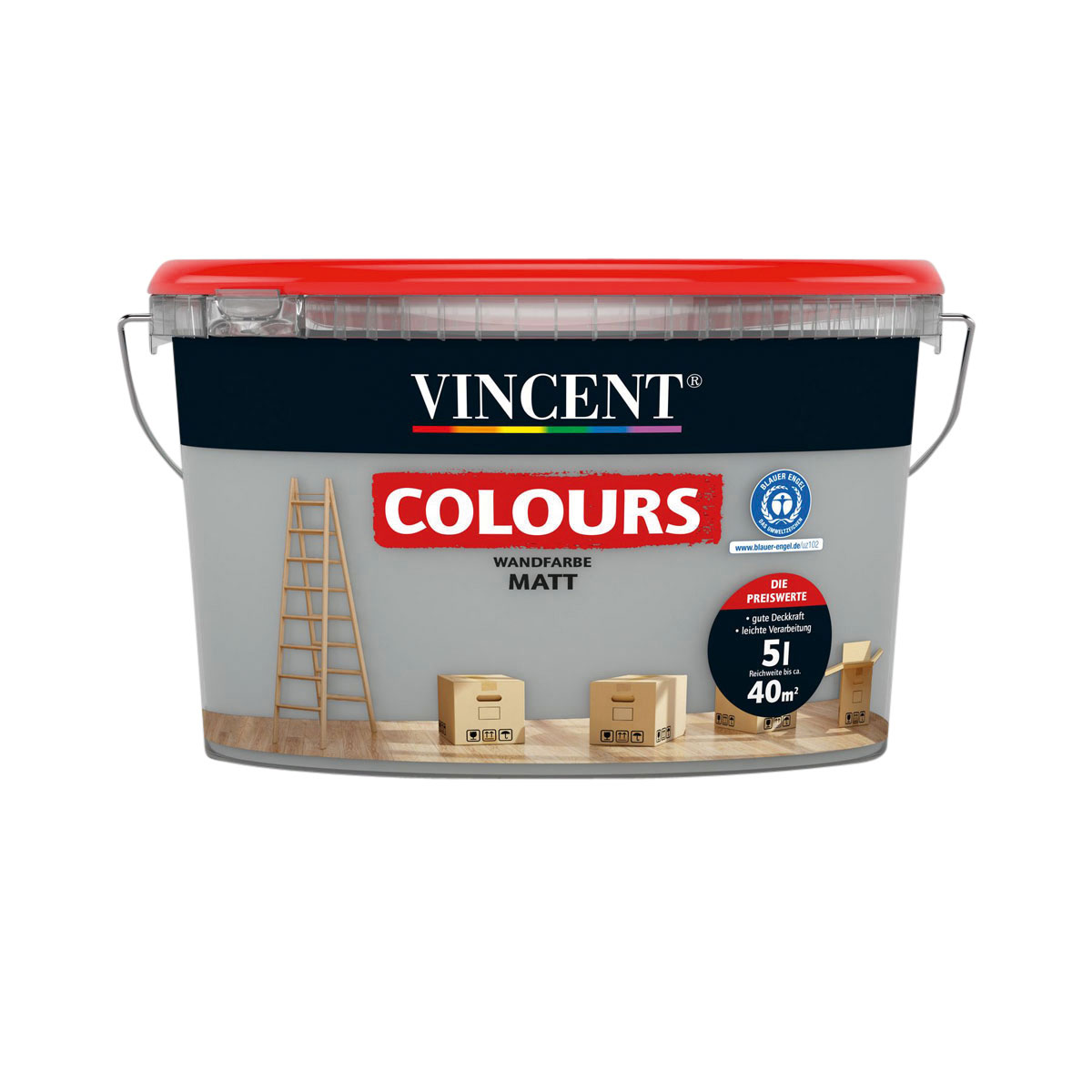 Vincent Wand- und Deckenfarbe Shadow matt 5 L