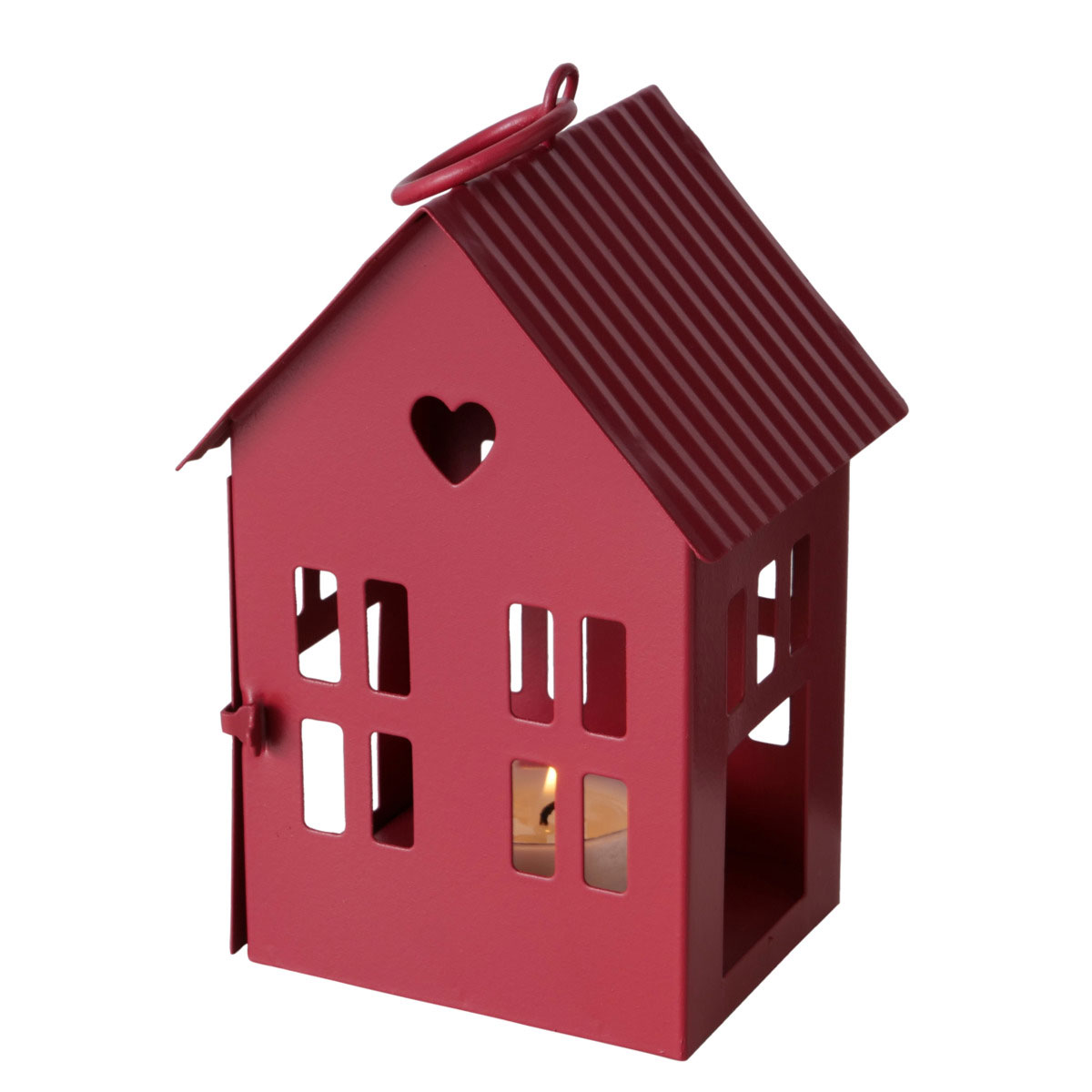 Laterne Alamo Haus 9 x 7,5 x 14 cm rot Metall Bild 4