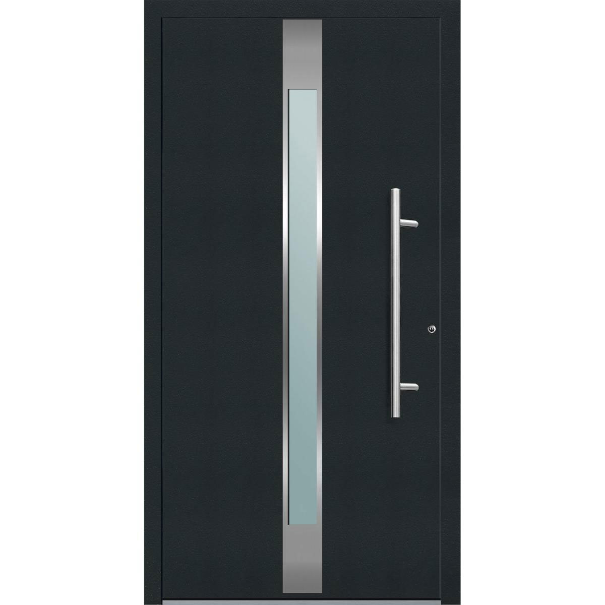 Aluminium Sicherheits-Haustür Rimini Exklusiv 75 mm anthrazit 100 x 210 cm Anschlag rechts inkl Griffset Bild 1