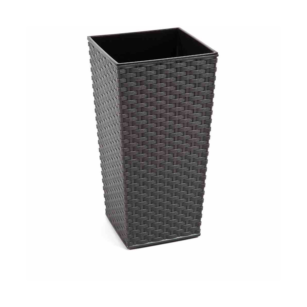 Siena Garden Pflanzgefäß Paris 35 x 35 x 68 cm graphit Rattanoptik Bild 1