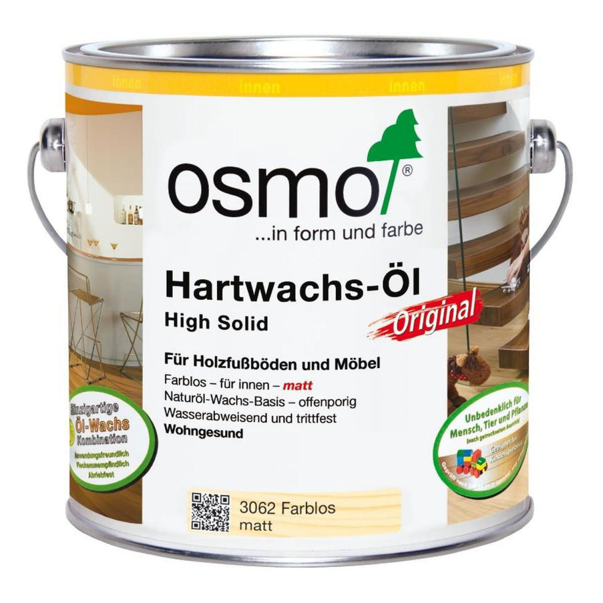 Osmo Hartwachs-Öl Original Farblos Matt 2,5 L Bild 2