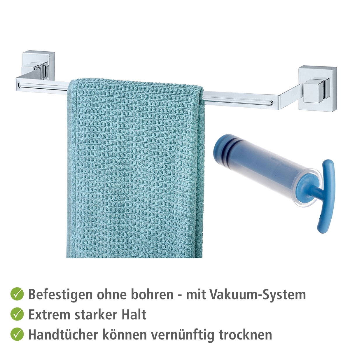 Wenko Vacuum-Loc Badetuchstange Uno Quadro Bild 4