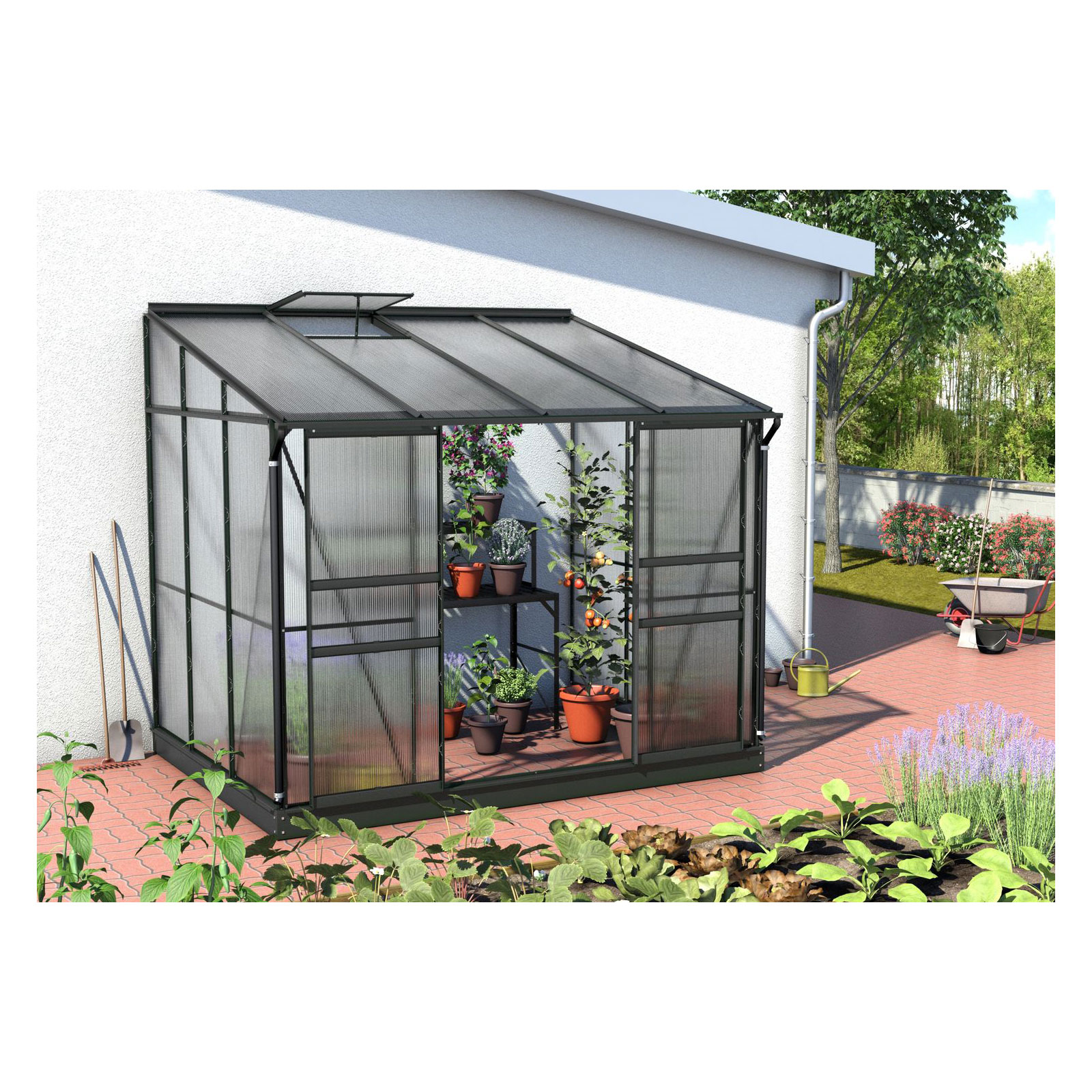 Vitavia Gewächshaus Osiris 5200 5,2m² 6 mm Hohlkammerplatten schwarz