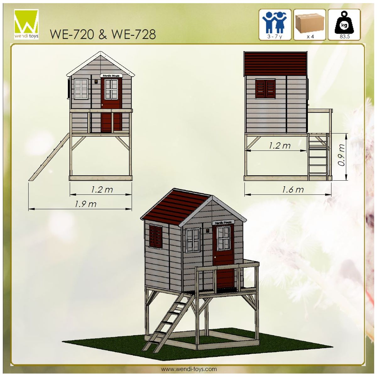Wendi Toys Spielhaus Storch 160x190x242 cm Bild 9