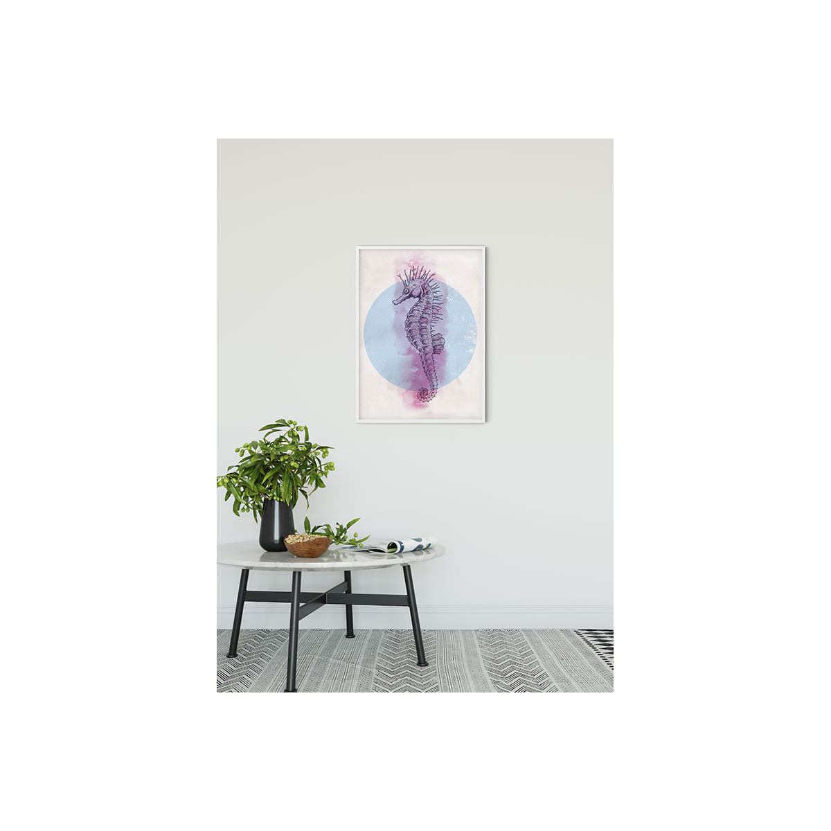 Komar  Wandbild Sea Horse Circle 40x50 cm