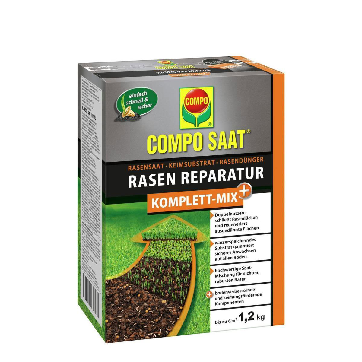Compo Rasen Reparatur Komplett-Mix 1,2 kg