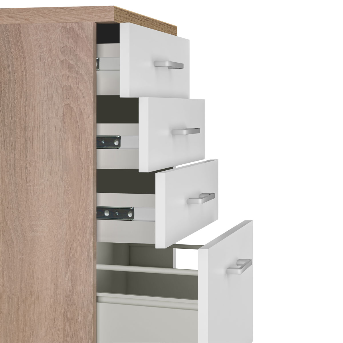 Flex-Well Küchenunterschrank „Samoa“, 50x85x60 cm, weiß/Sonoma Eiche Bild 2