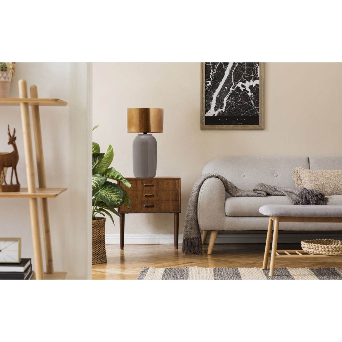 Tischlampe Art Deco 725 grau gold Bild 2