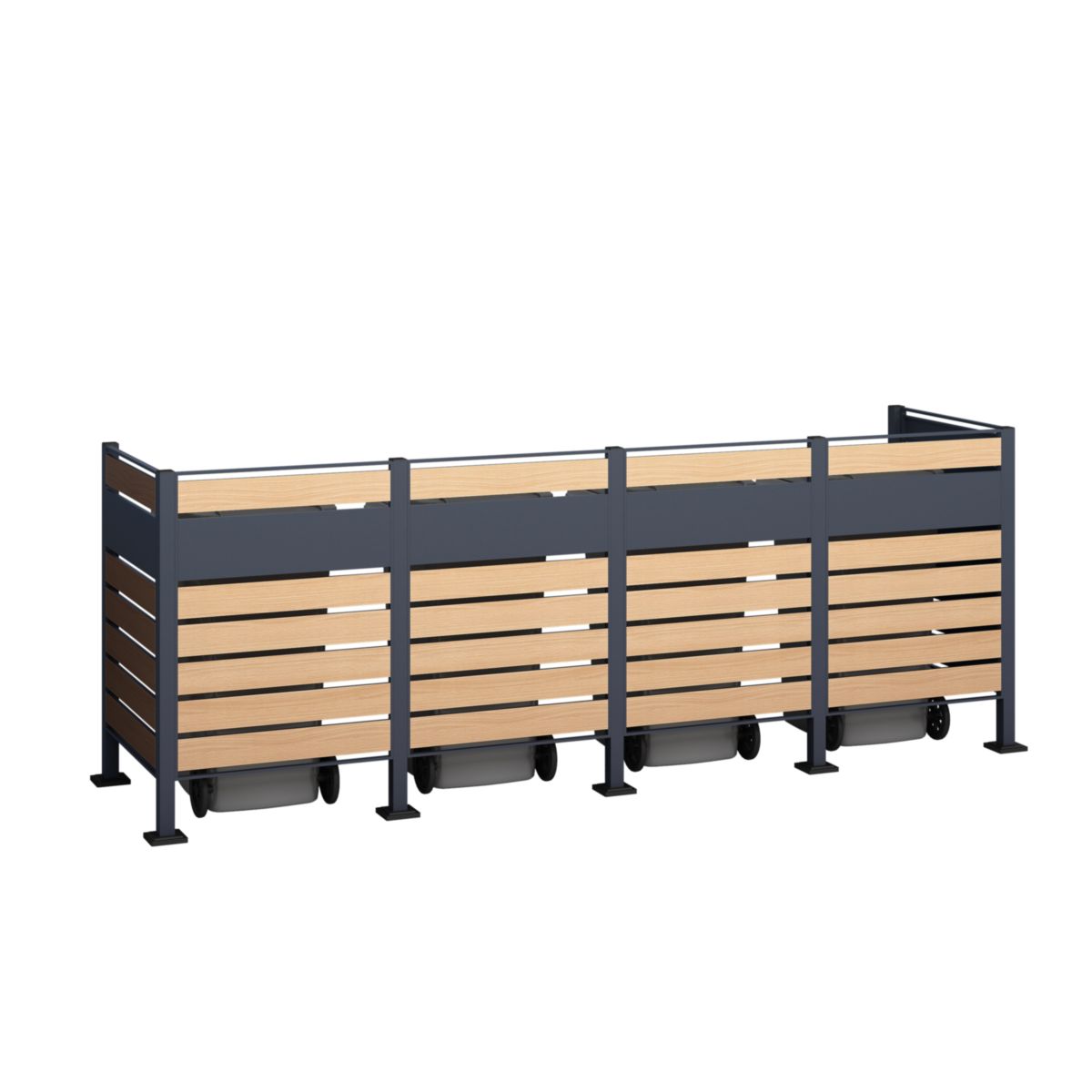 Westmann Mülltonnenverkleidung Planum 4x 240 L 1er Box 90x330x120 cm