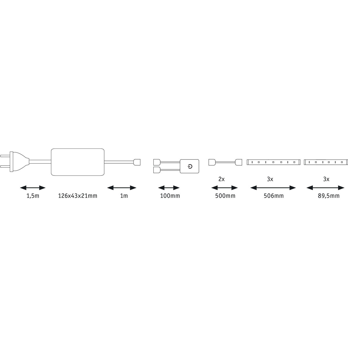 Paulmann  Küchenset MaxLED 500 3 x 60 cm warmweiß beschichtet Bild 5