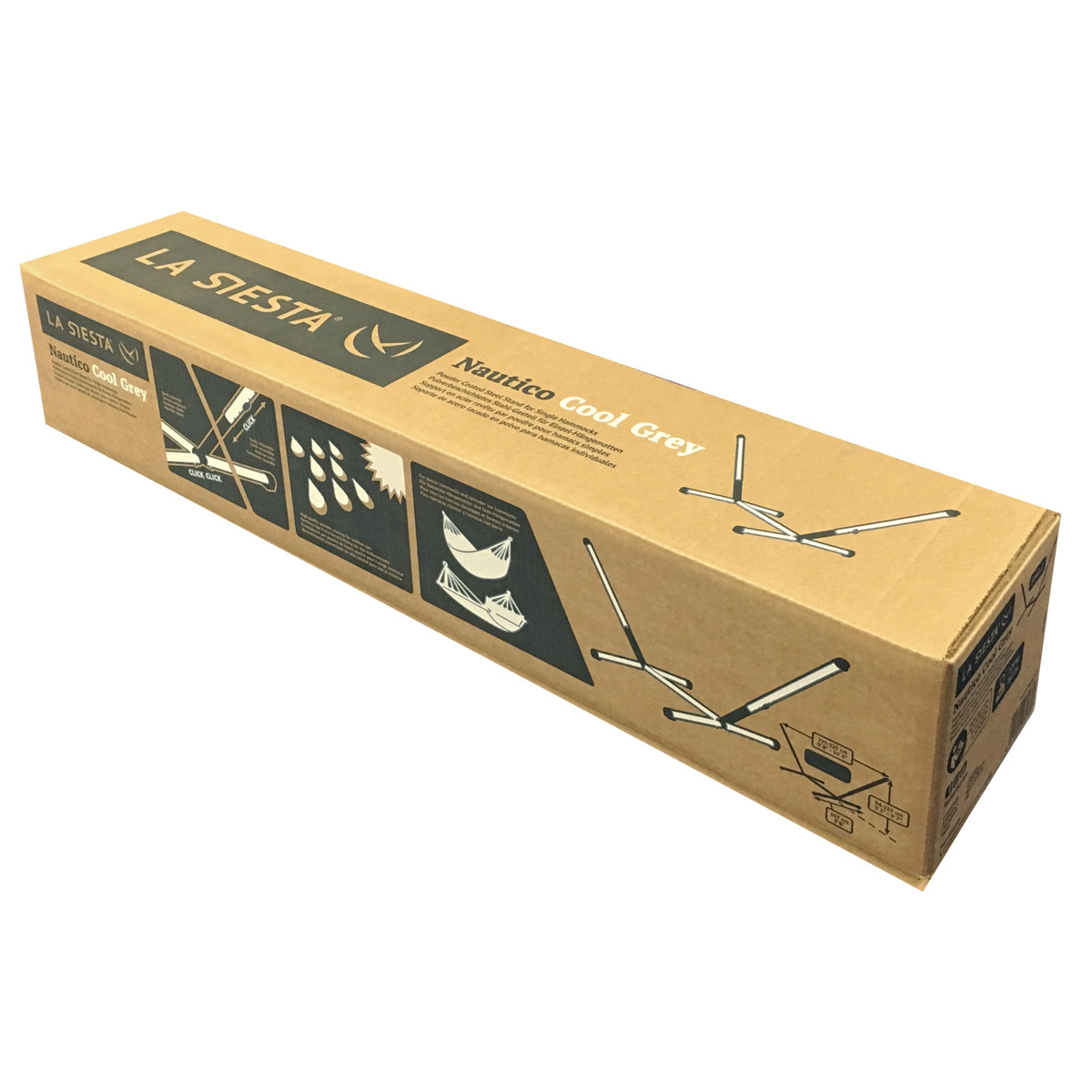 La Siesta Hängemattengestell Nautico Cool Grey pulverbeschichtestes Stahl für Doppelhängematten Bild 5