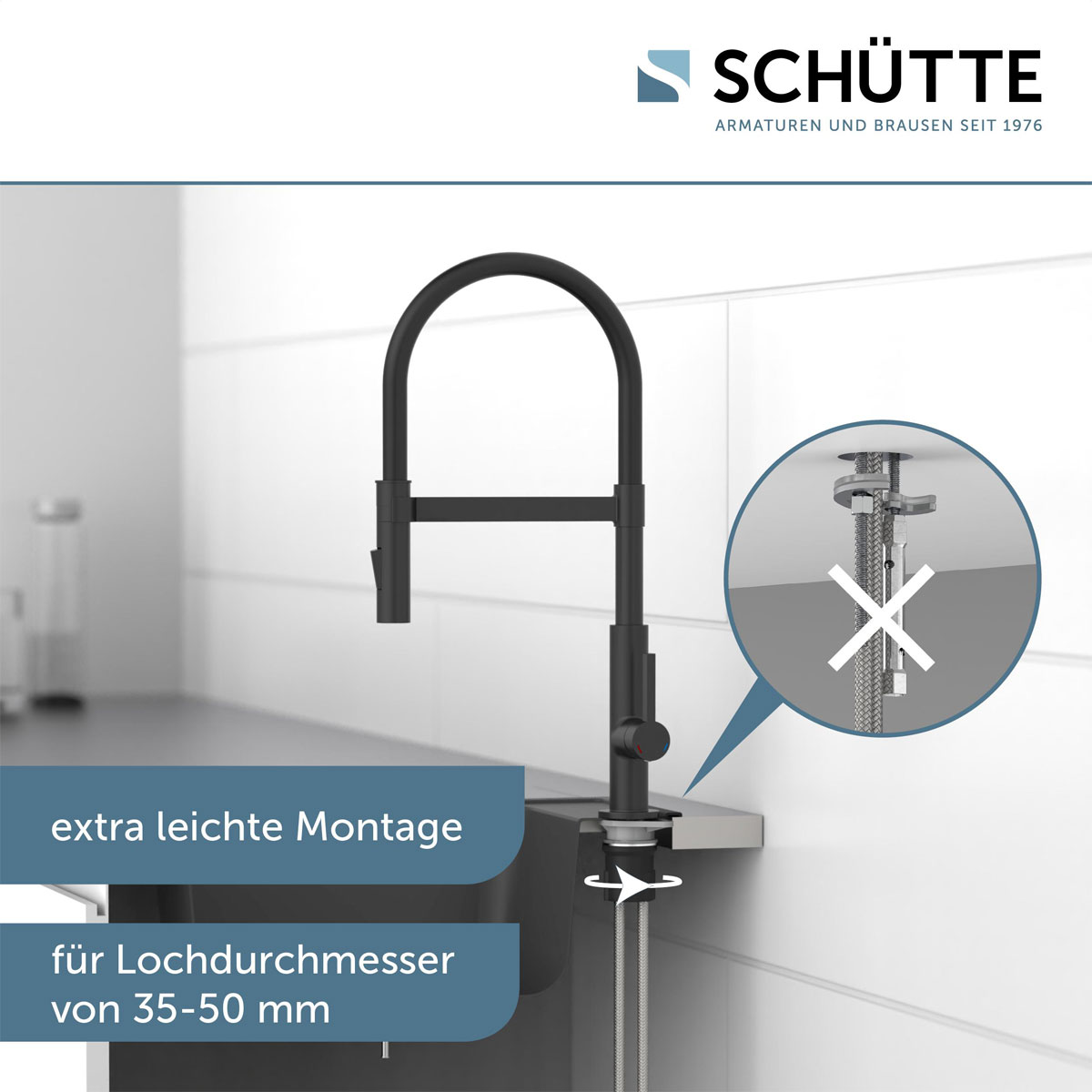 Schütte Küchenarmatur Miami schwarz matt Bild 8