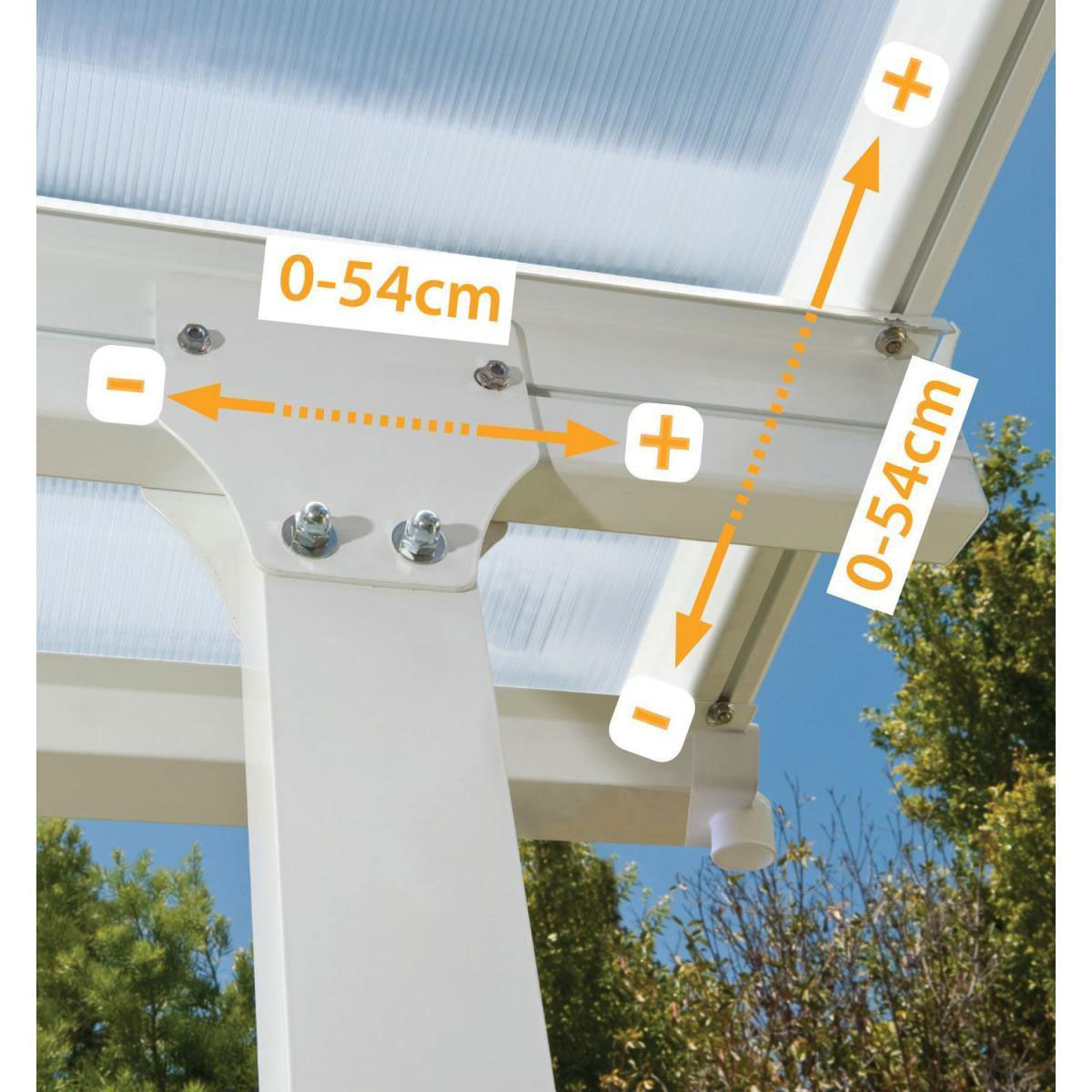 Palram Terrassenüberdachung Feria 420 x 400 cm weiß Bild 8