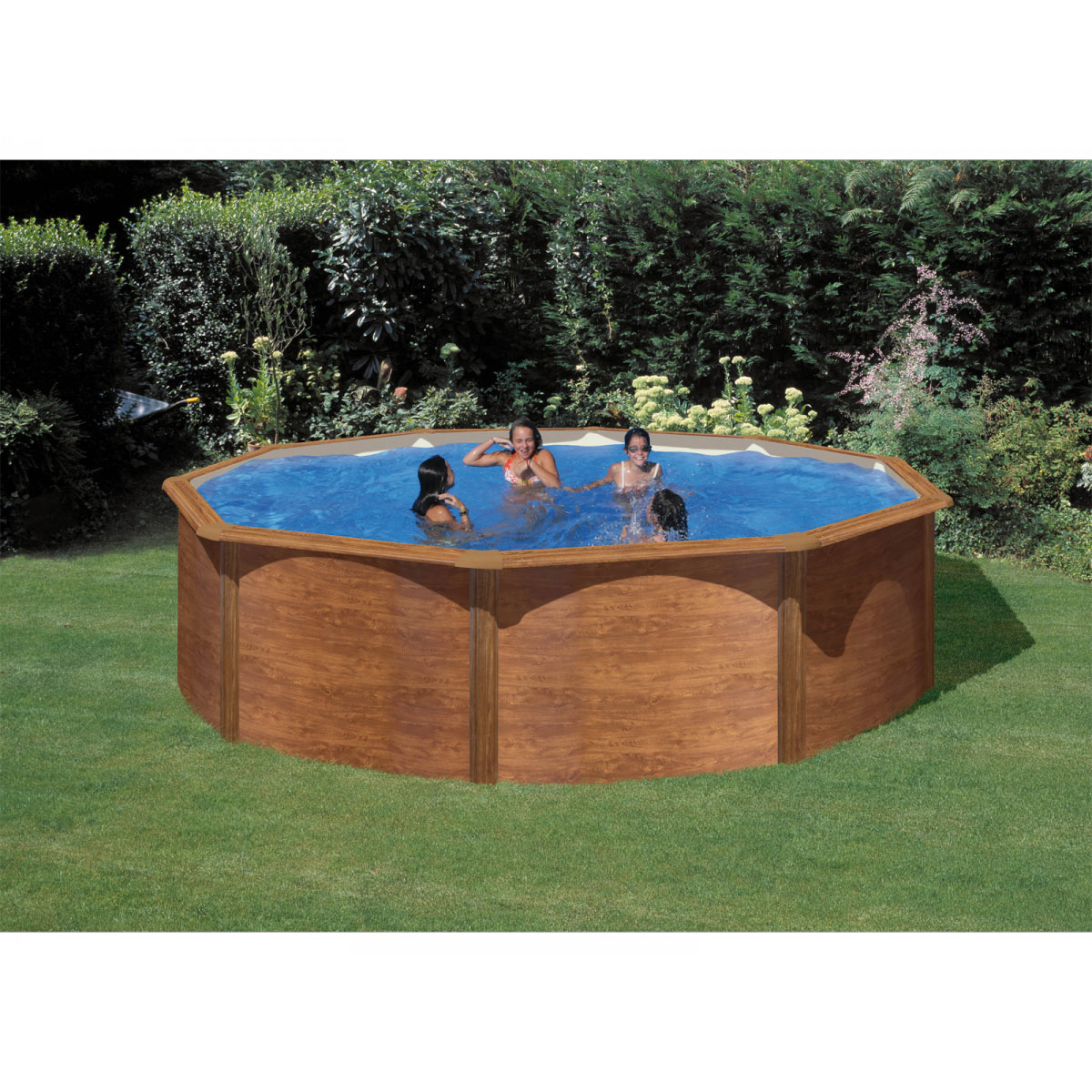 Rundpool-Set Holzoptik 460 x 120 cm