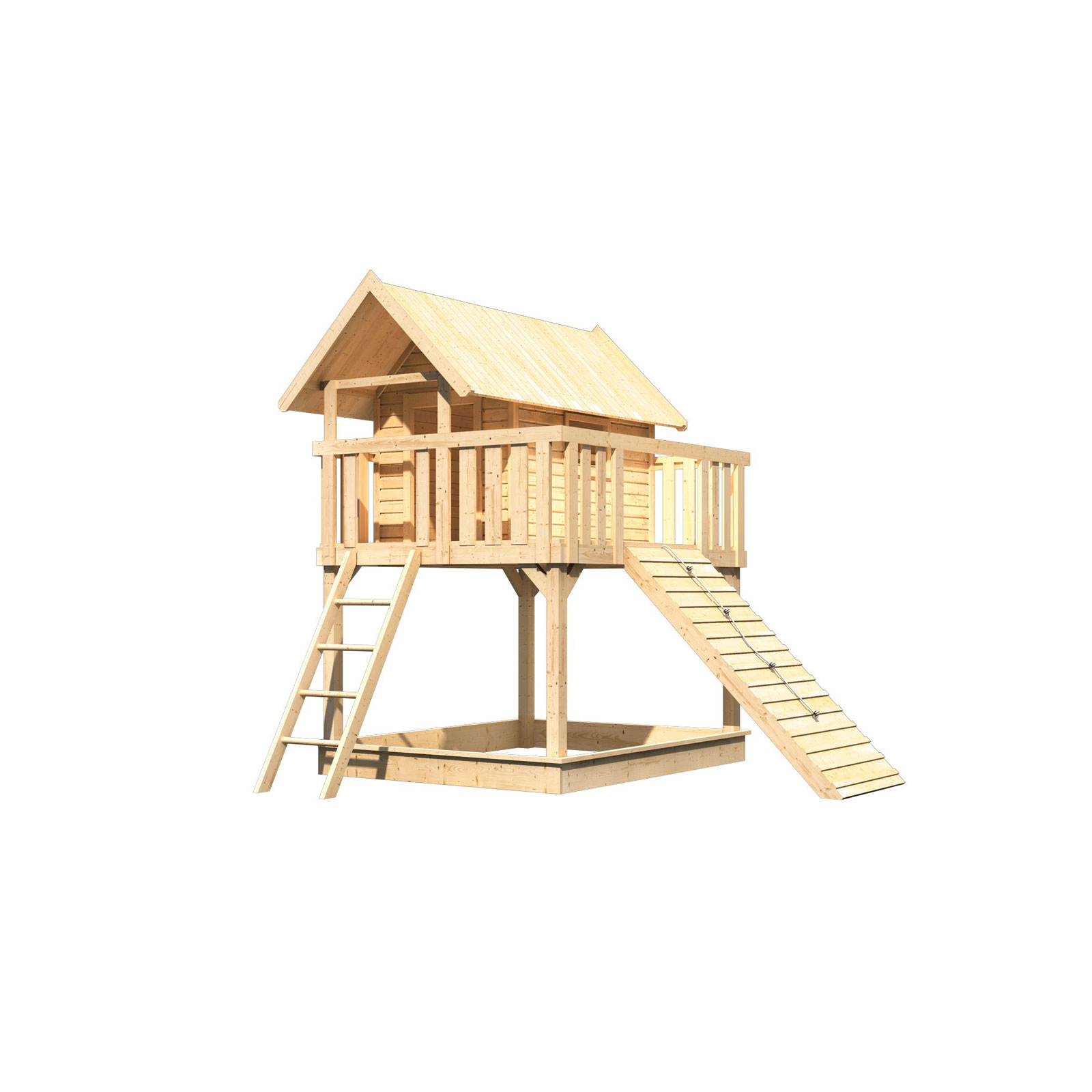 Karibu Fidel und Holzrampe naturbelassen ohne Rutsche Bild 4