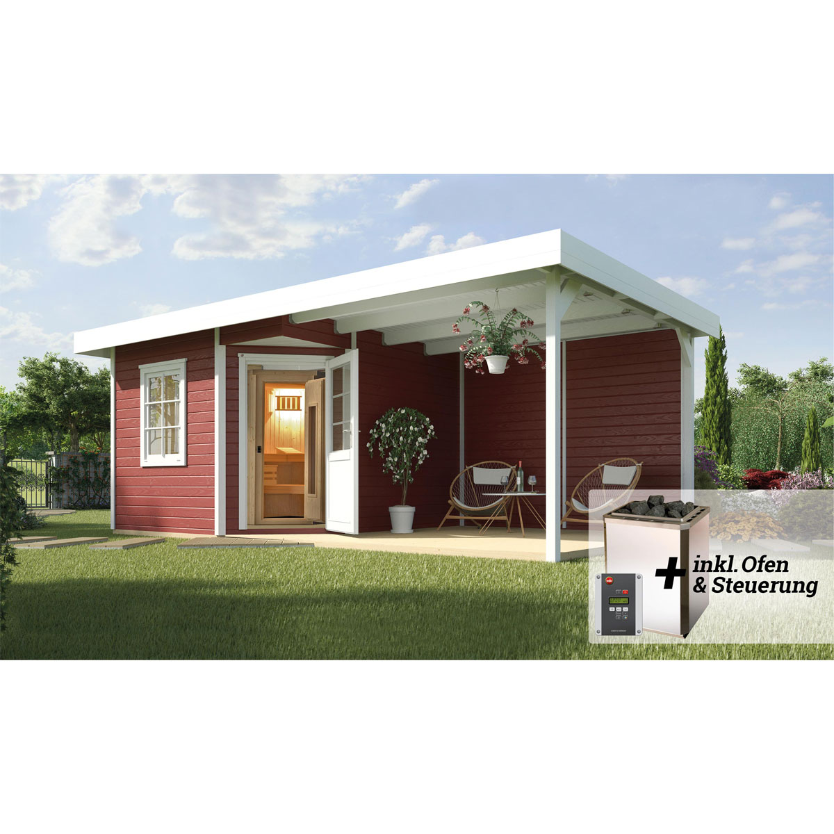 Weka  Saunahaus Salo Größe 2 Sparset 7,5 kW OS natur Bild 2