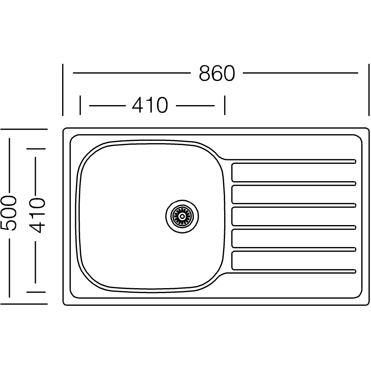 Respekta Dallas Edelstahlspüle DALLAS86X50 86 x 50 cm Bild 3