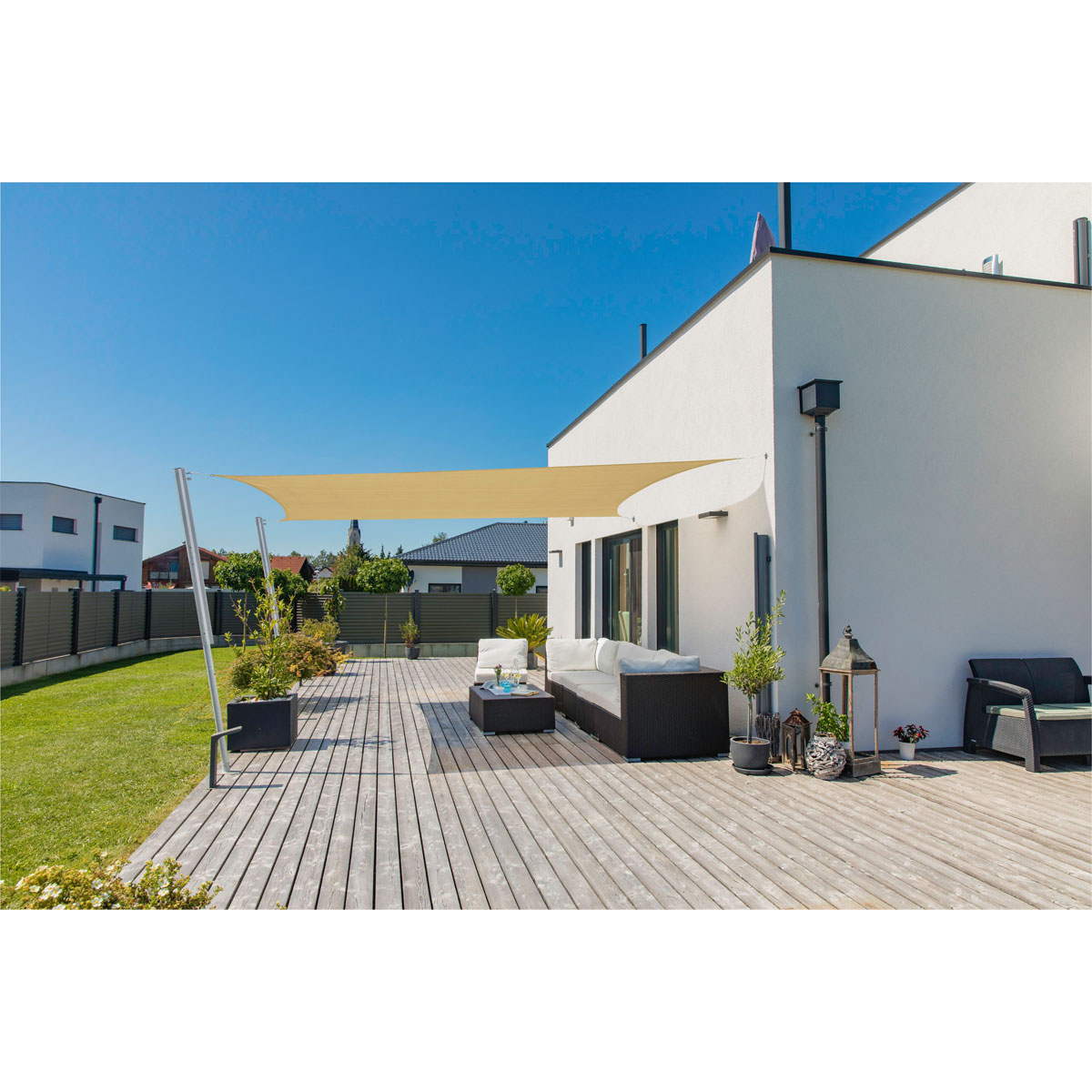 Rechteck-Segel Capri 4 x 5 m champagner Bild 2