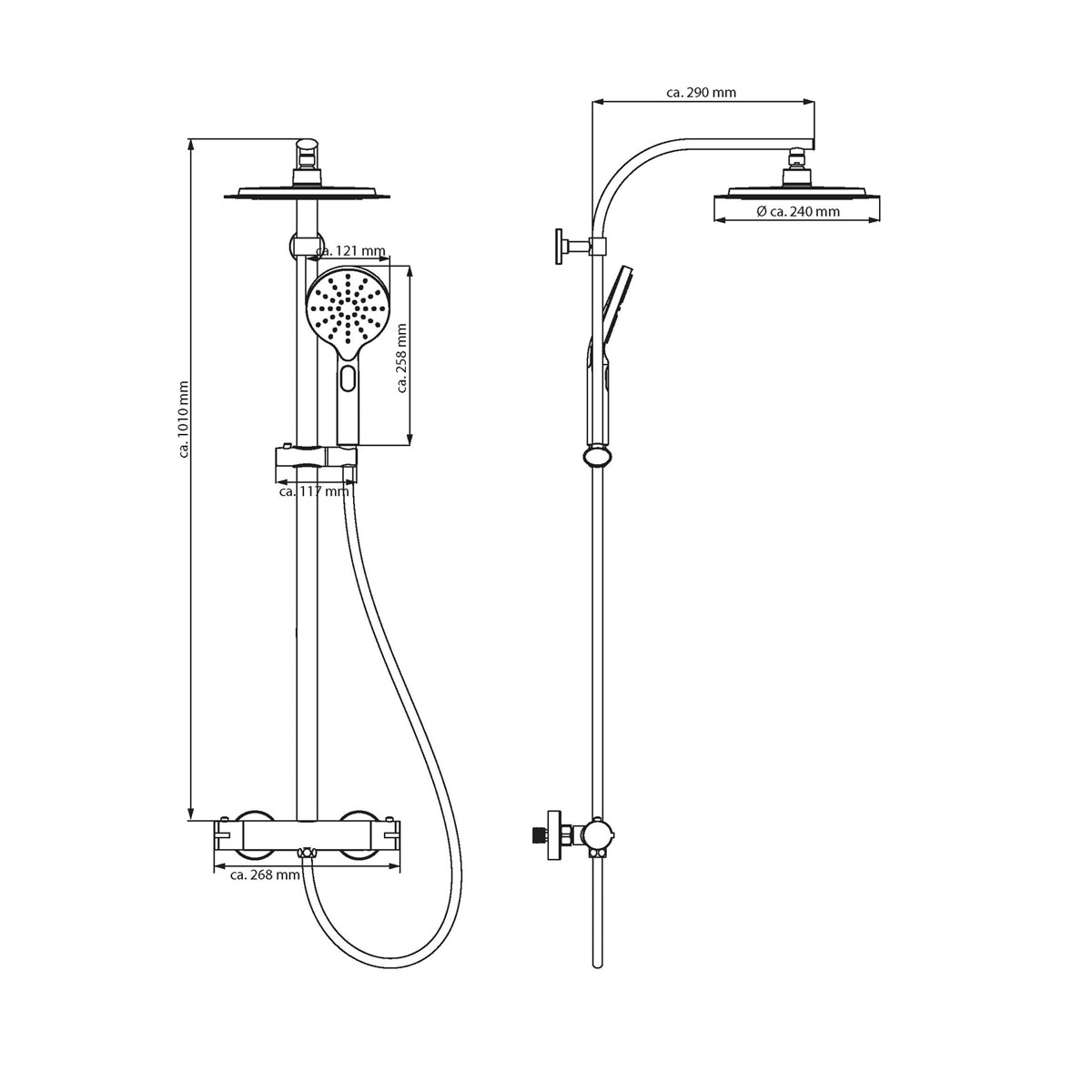 Schütte Überkopf-Brauseset Madura Fresh Schwarz matt Bild 4