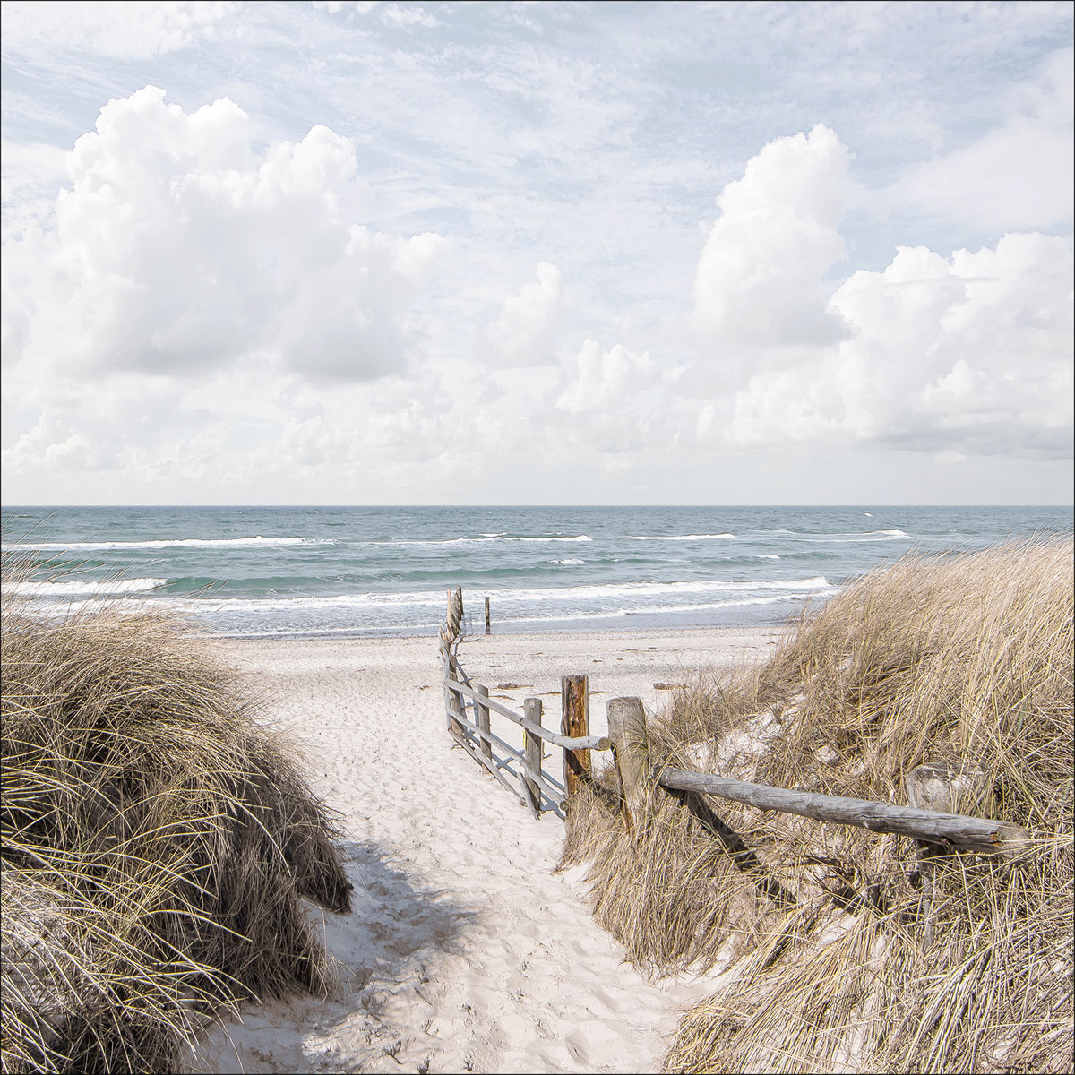 Glas-Art Way To Beach 50 x 50 Glasbild