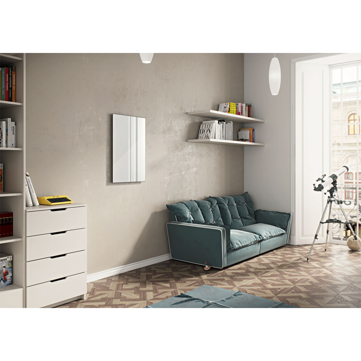 Ximax  Infrarotheizung Glaspaneel 600 x 1200 mm 800 Watt Spiegel