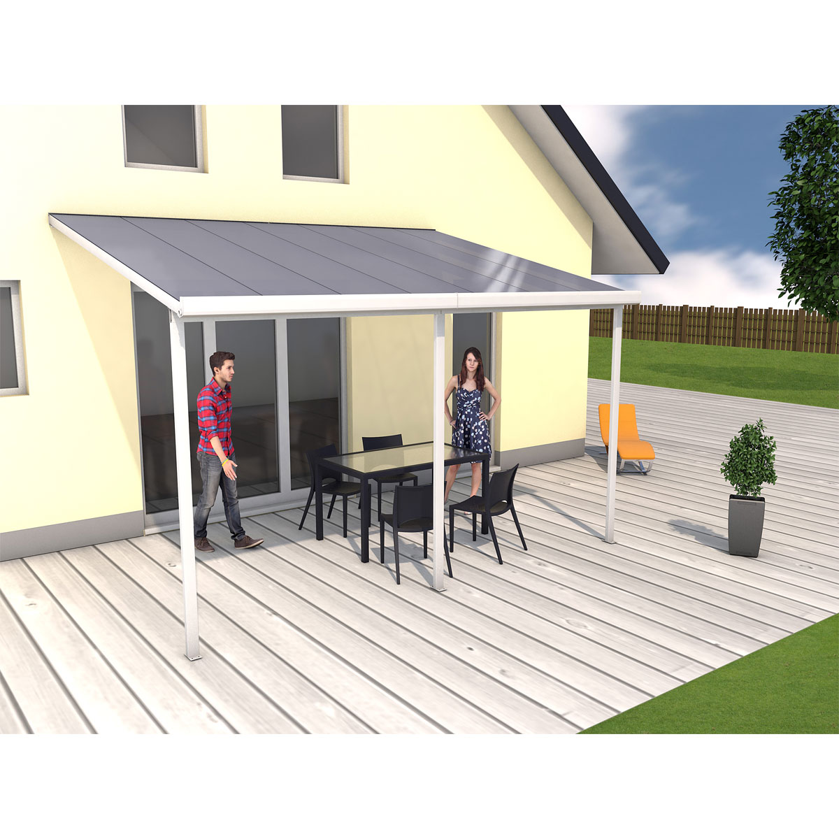 gutta Terrassenüberdachung Standard weiß 400 x 300 cm Bild 3