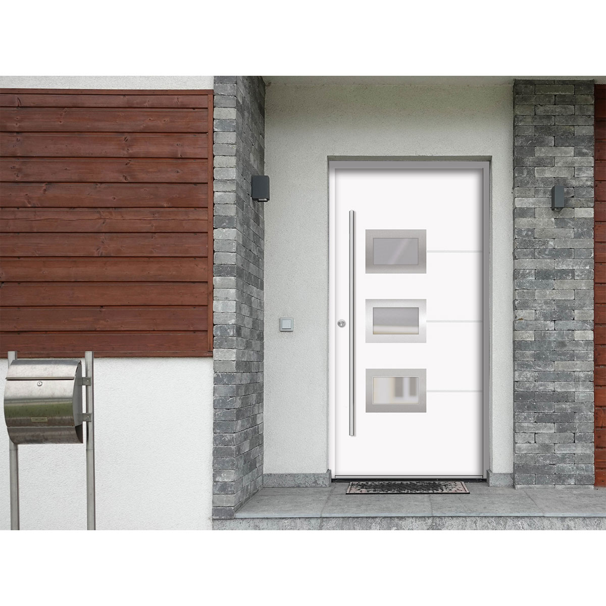 SplenDoor  Premium-Haustür Passivedoor Bergen energiesparend weiss 110 x 210 cm links Bild 2