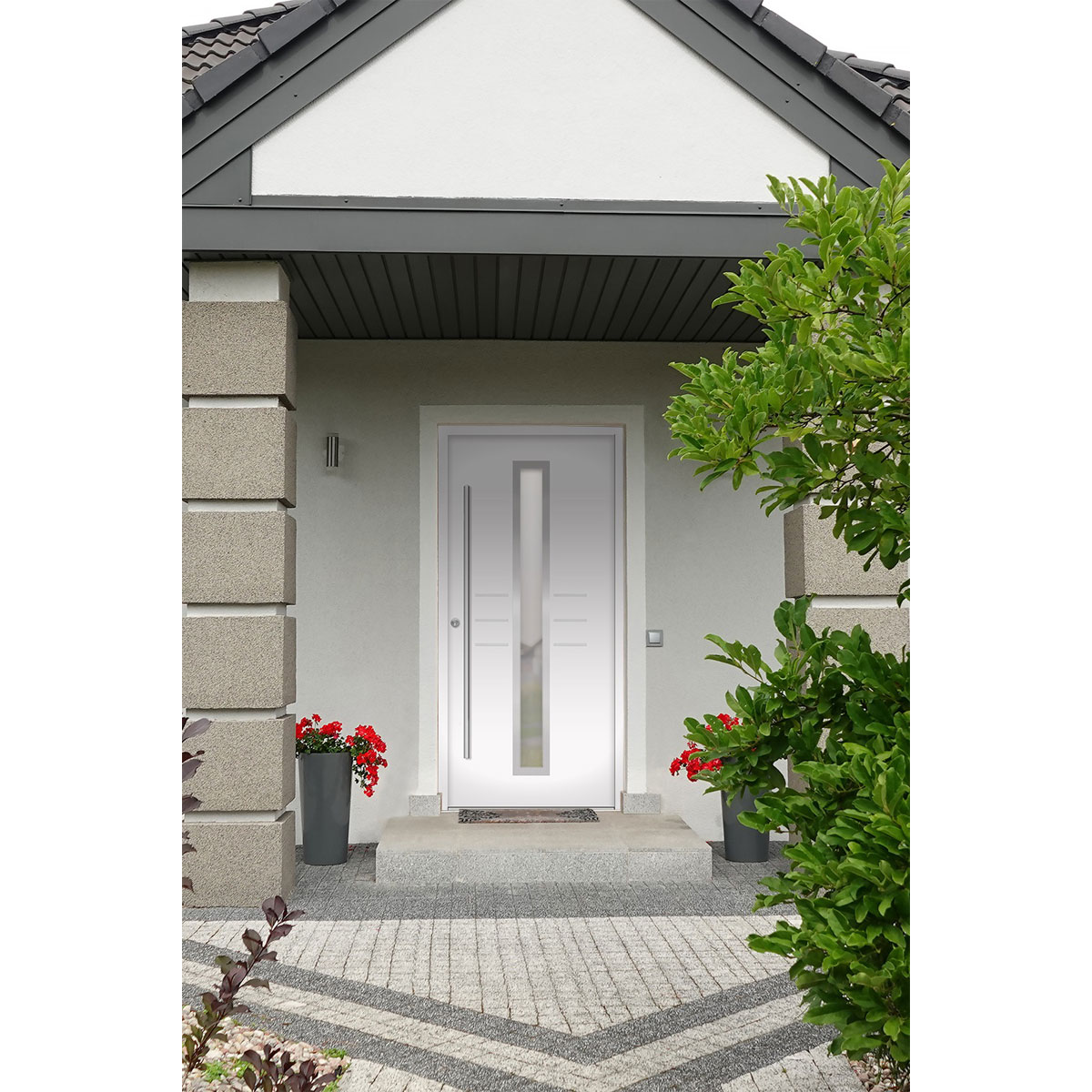 SplenDoor  Premium-Haustür Passivedoor Lund energiesparend weiss 100 x 200 cm links Bild 2