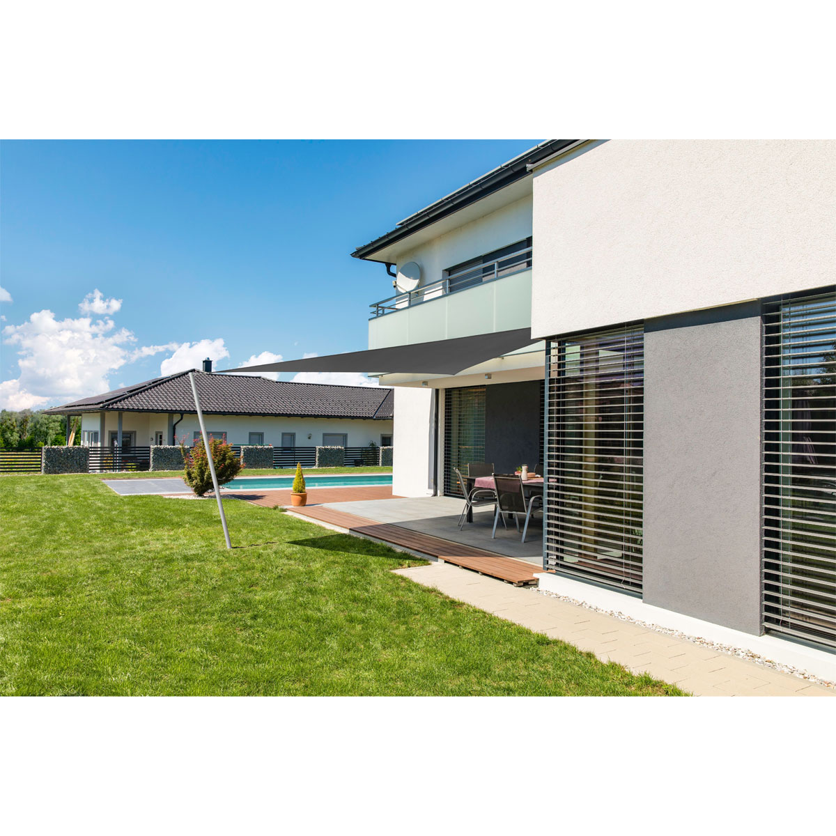 Dreieck-Segel Cannes 4 x 4 x 4 m anthrazit Bild 2