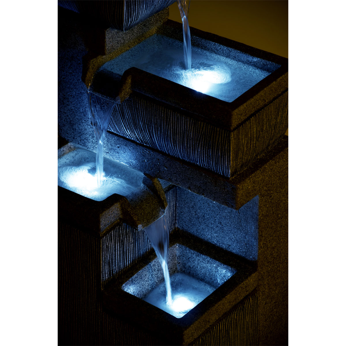 dobar XL Design-Gartenbrunnen mit LEDs 32,3 x 80,3 x 38,7 cm grau Bild 9
