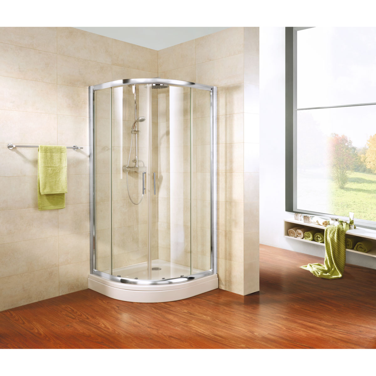 Schulte Runddusche Kristall Trend II Radius 550 mm 185 x 80 cm