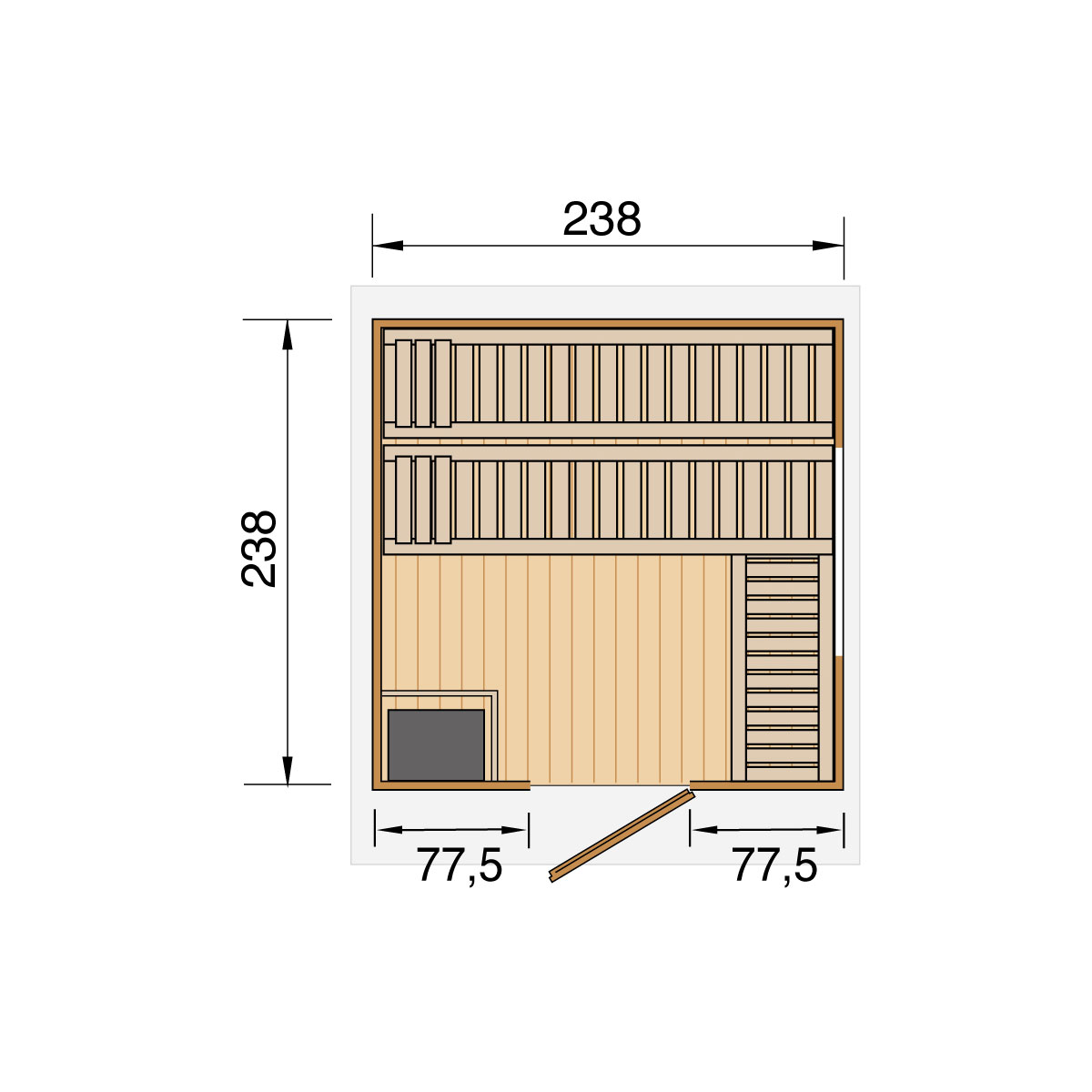 Weka  Design-Saunahaus Kuopio Sparset 9,0 kW OS inkl analoger Steuerung natur Bild 3