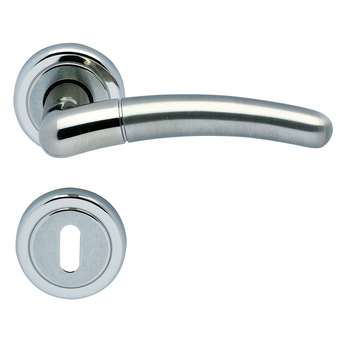 Alpertec Rosettengarnitur Betty-R Messing Chrom poliert/satiniert BB