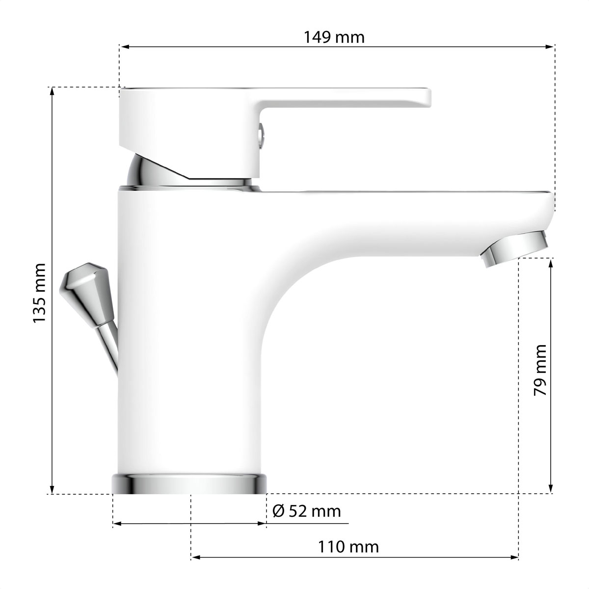 Waschtischarmatur Diziani chrom- weiß Bild 3